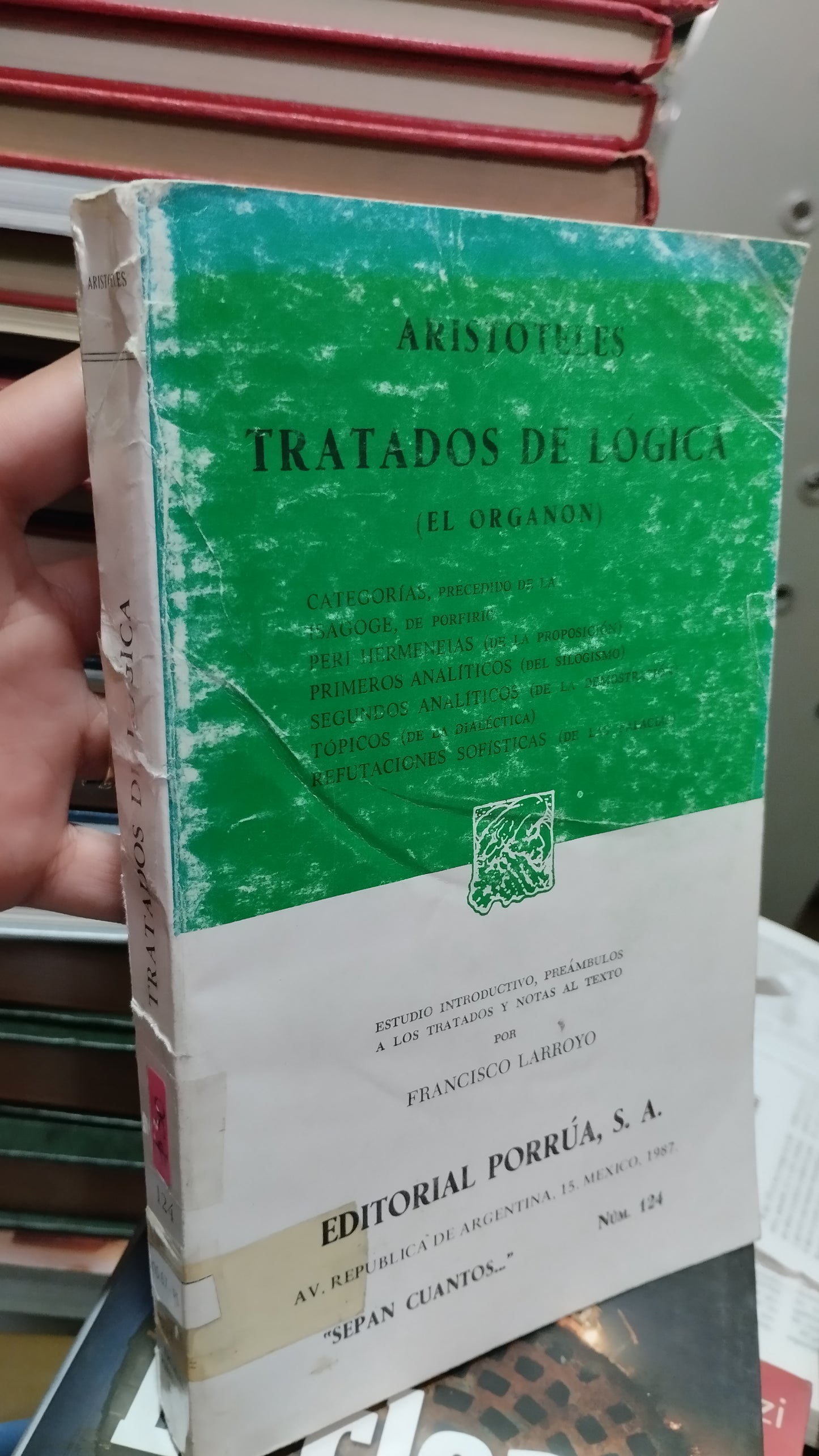 TRATADOS DE LOGICA POR ARISTÓTELES LIBRO USADO NOVELAS ALDAMA