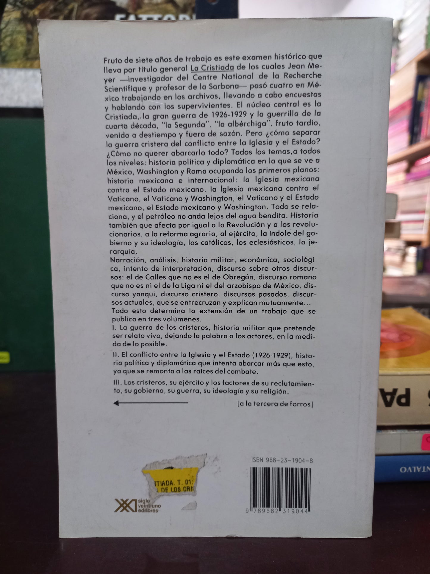 LA CRISTIADA 1 LA GUERRA DE LOS CRISTEROS POR JEAN MEYER USADO HISTORIA LITERARIO 305