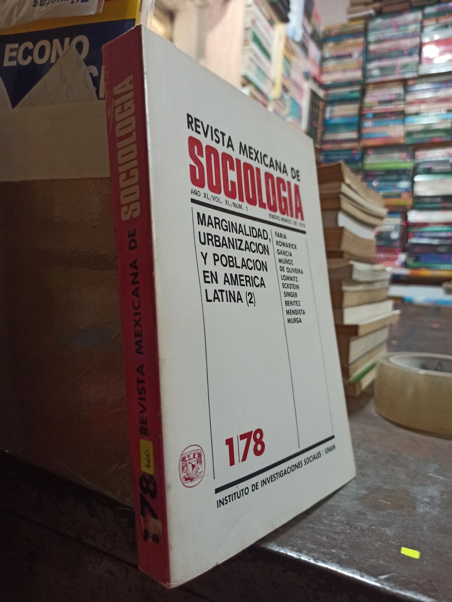 REVISTA MEXICANA DE SOCIOLOGIA 178 POR LA UNAM USADO SOCIOLOGÍA ALDAMA
