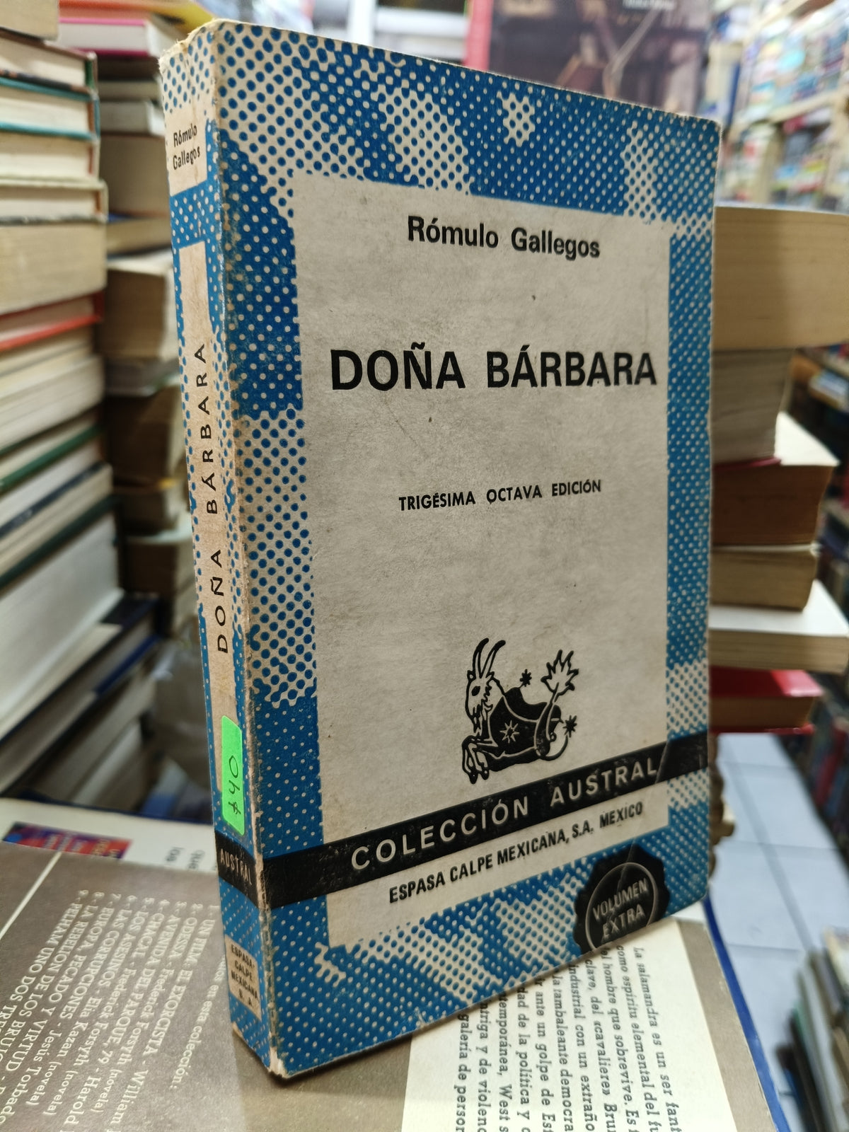 DOÑA BARBARA POR ROMULO GALLEGOS USADO NOVELA JUAREZ 515