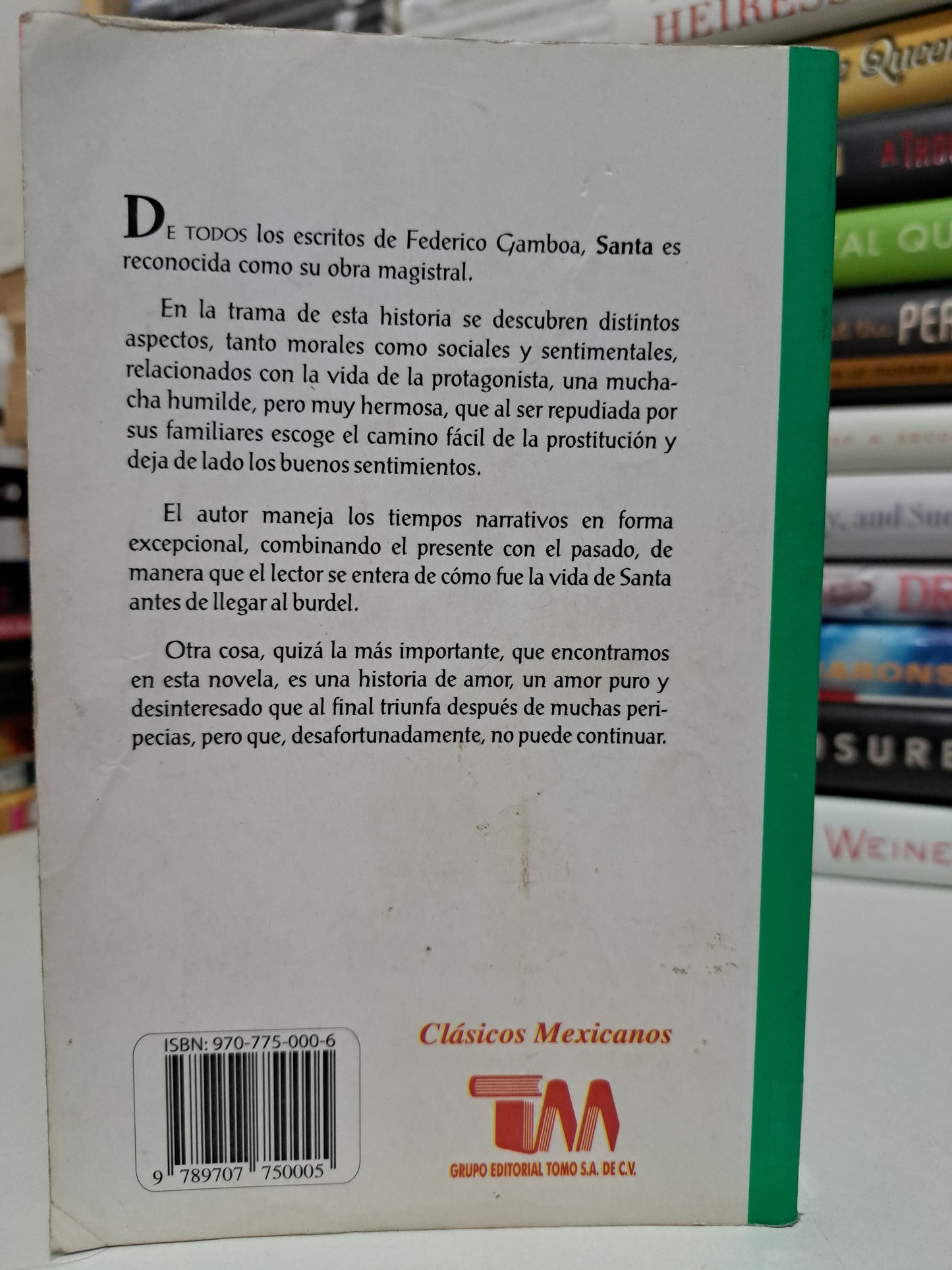 SANTA FEDERICO GAMBOA USADO NOVELA JUÁREZ.