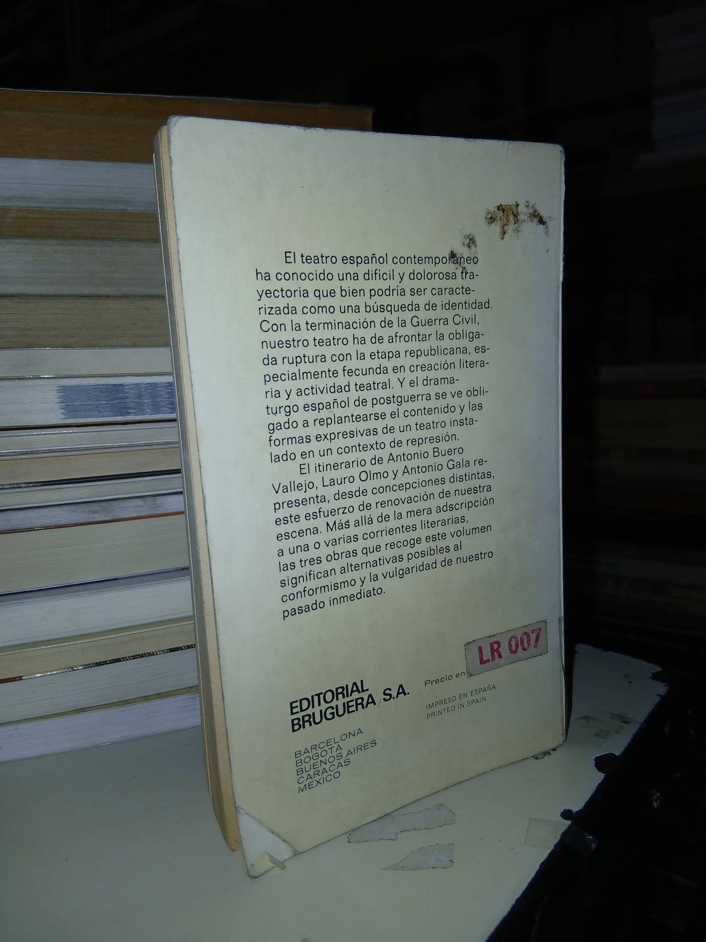 AÑOS DIFÍCILES POR A. BUERO VALLEJO, L. OLMO Y A. GALA USADO TEATRO LITERARIO 207