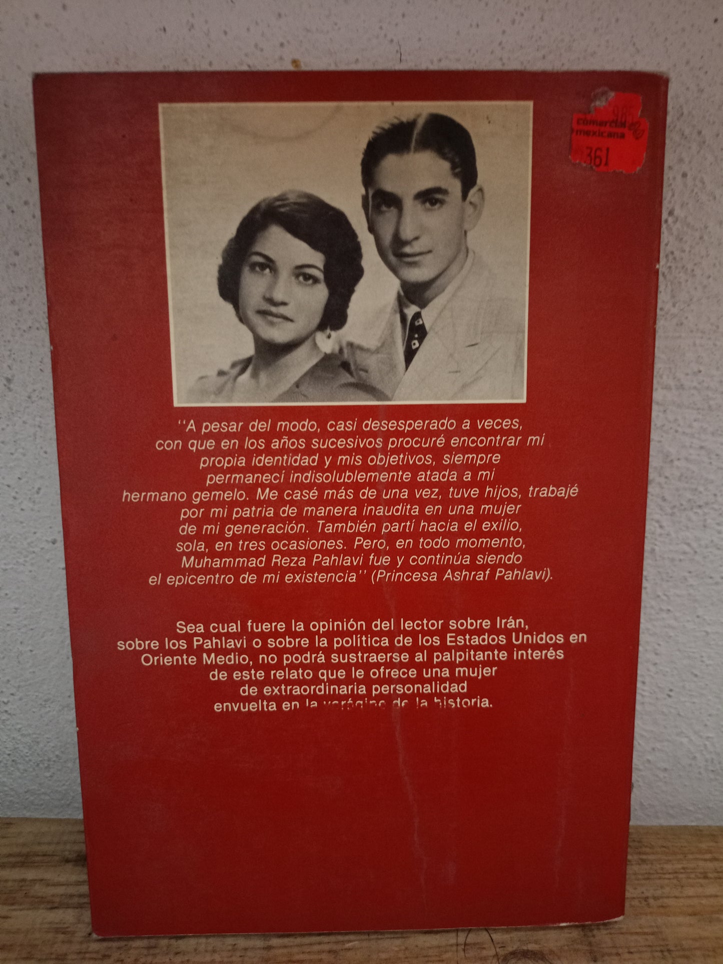 MEMORIAS DESDE EL EXILIO POR PRINCESA ASHRAF PAHLAVI USADO NOVELA LITERARIO 305