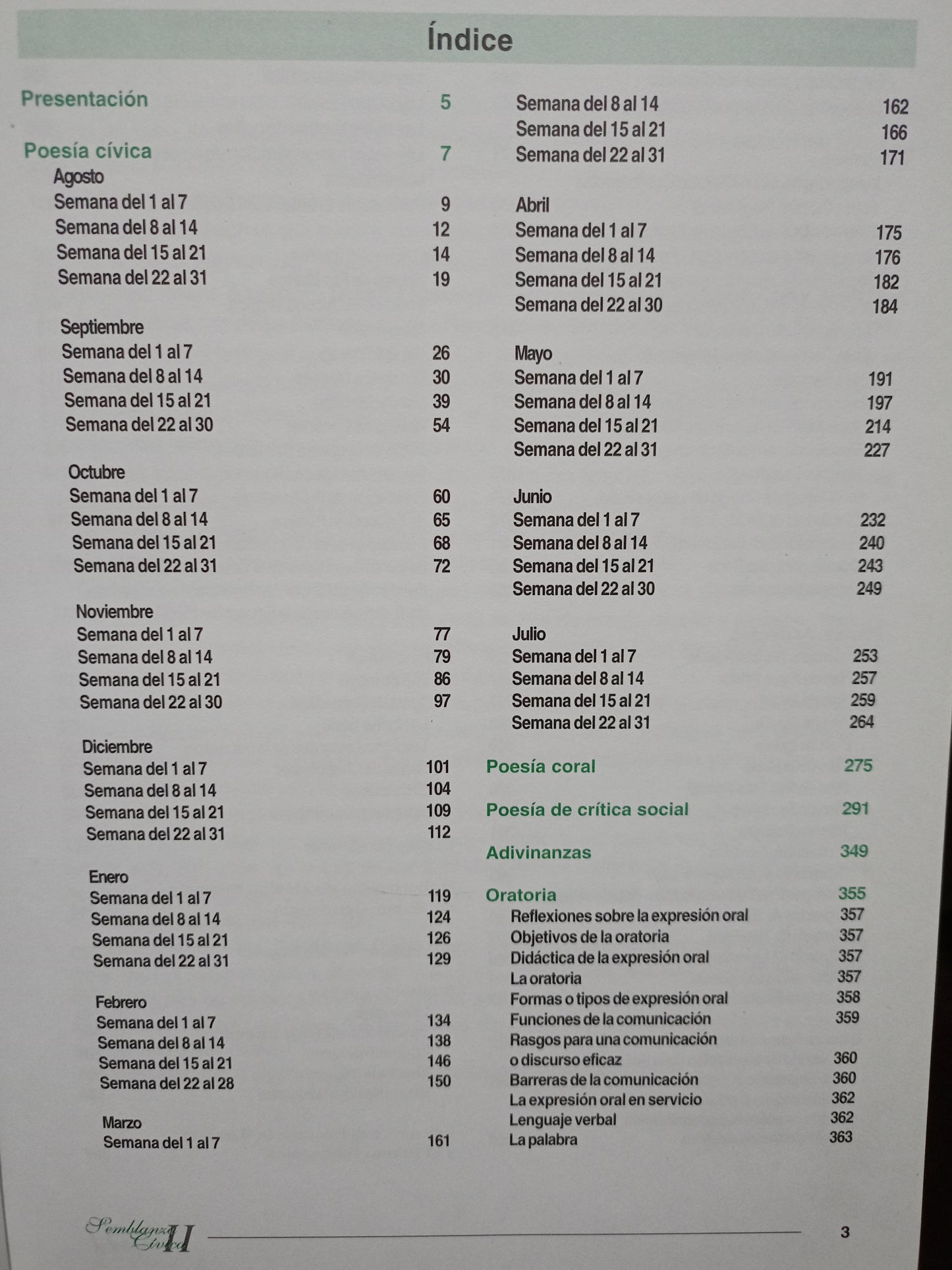 SEMBLANZA CÍVICA II POEMARIO ESCOLAR USADO POESIA LITERARIO 305
