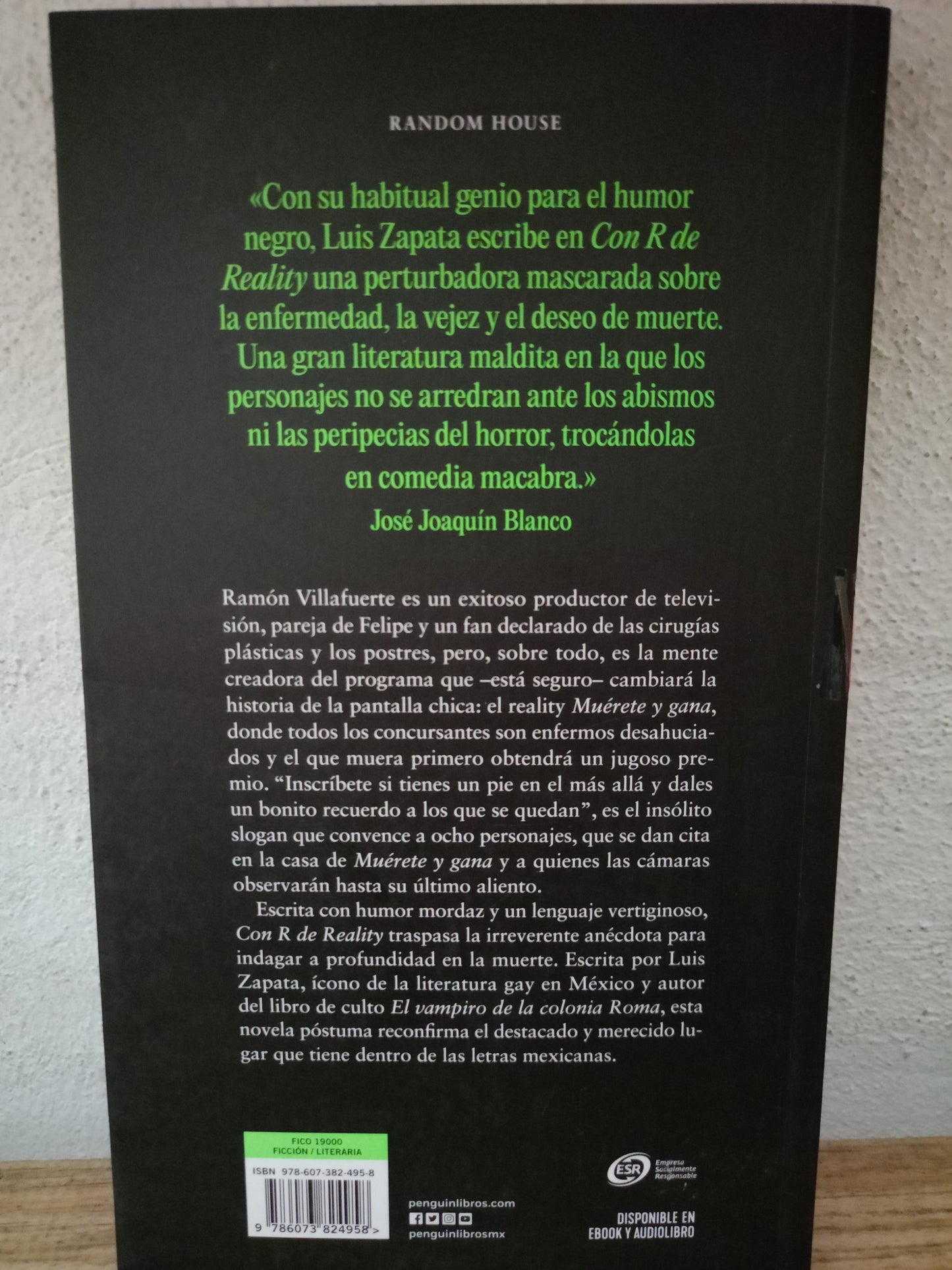 LUIS ZAPATA CON R DE REALITY USADO NOVELA LITERARIO 305