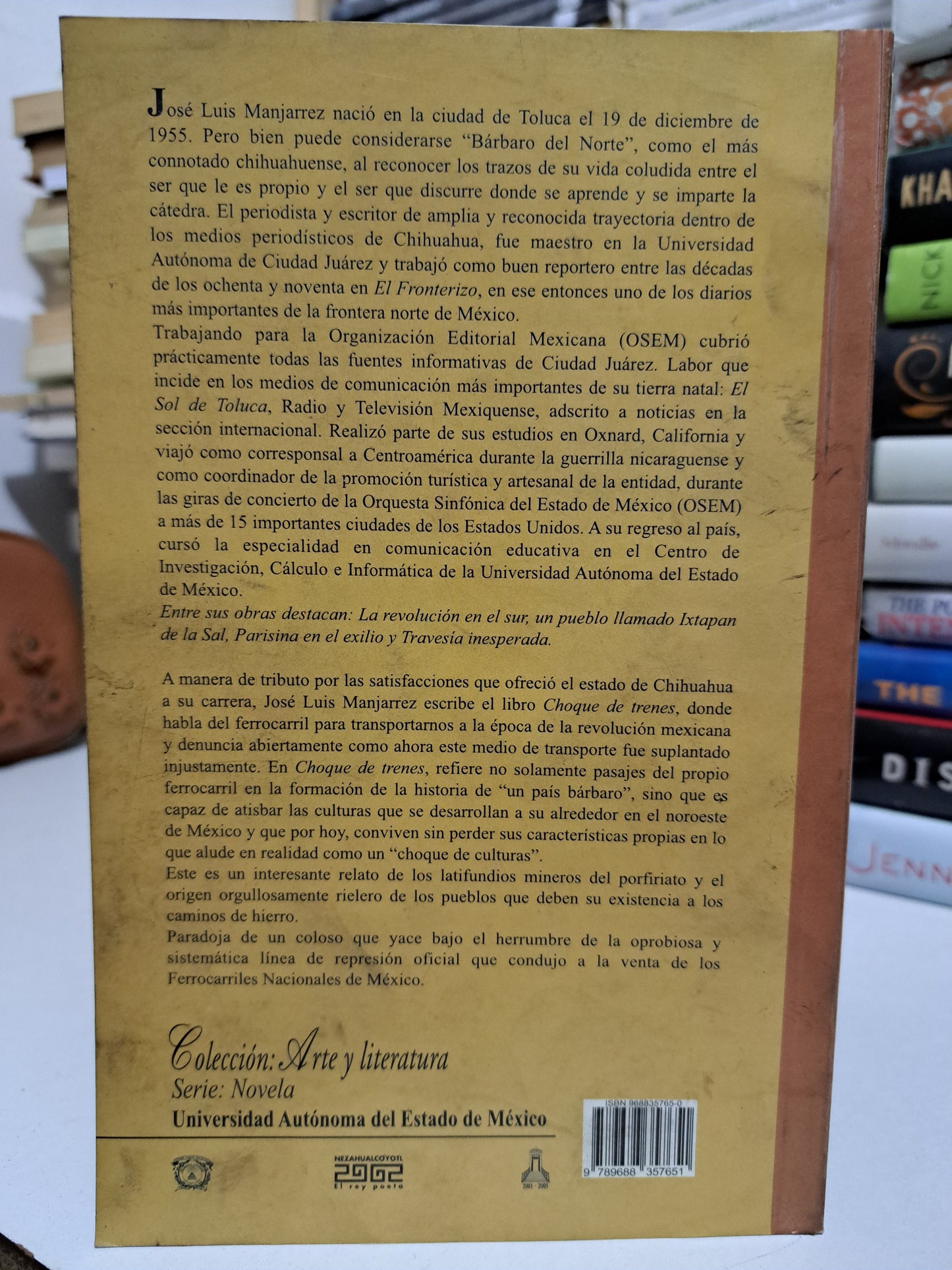 CHOQUE DE TRENES JOSÉ LUIS MANJARREZ USADO NOVELA JUÁREZ