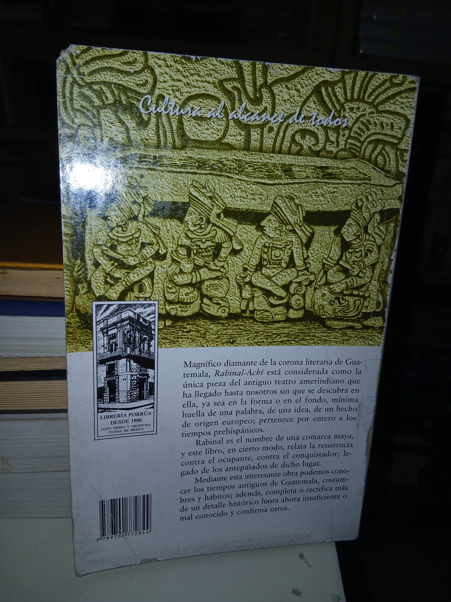 RABINAL-ACHÍ EL VARÓN DE RABINAL TRADUCIDO Y PROLOGADO POR LUIS CARDOZA Y ARAGÓN USADO NOVELA LITERARIO 207