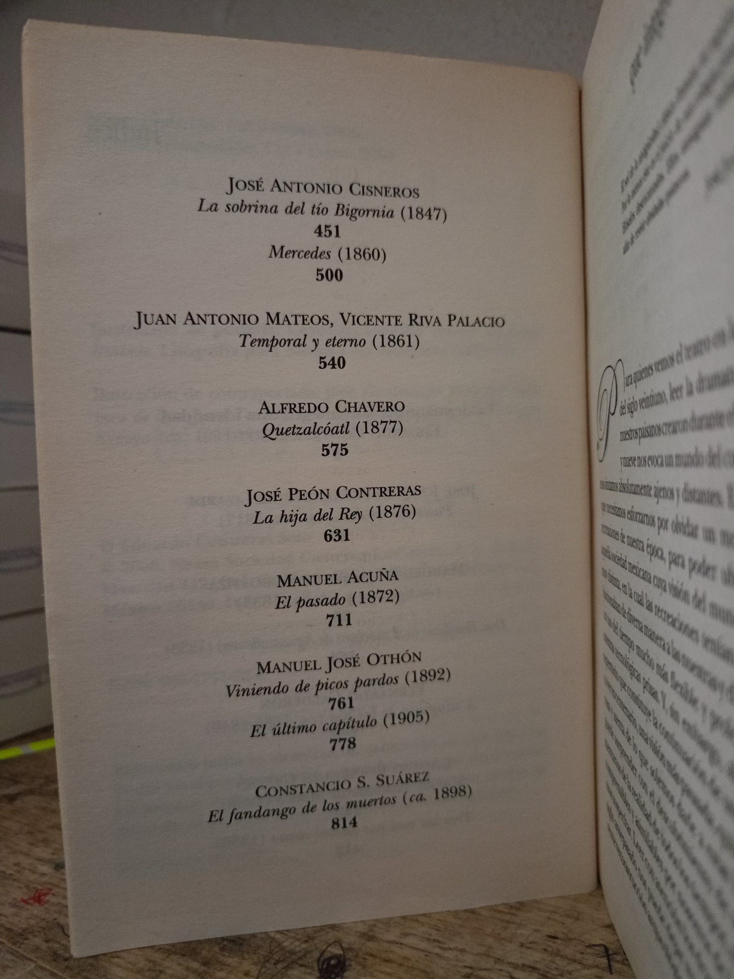 LOS IMPRESCINDIBLES DEL TEATRO MEXICANO DECIMONÓNICO USADO NOVELA LITERARIO 305
