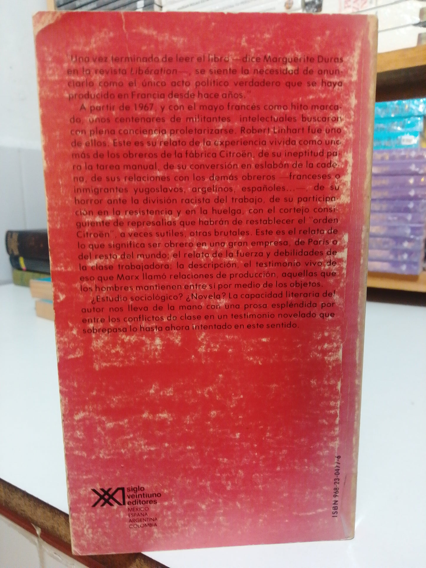 DE CADENAS Y DE HOMBRES POR ROBERT LINHART USADO NOVELA JUAREZ
