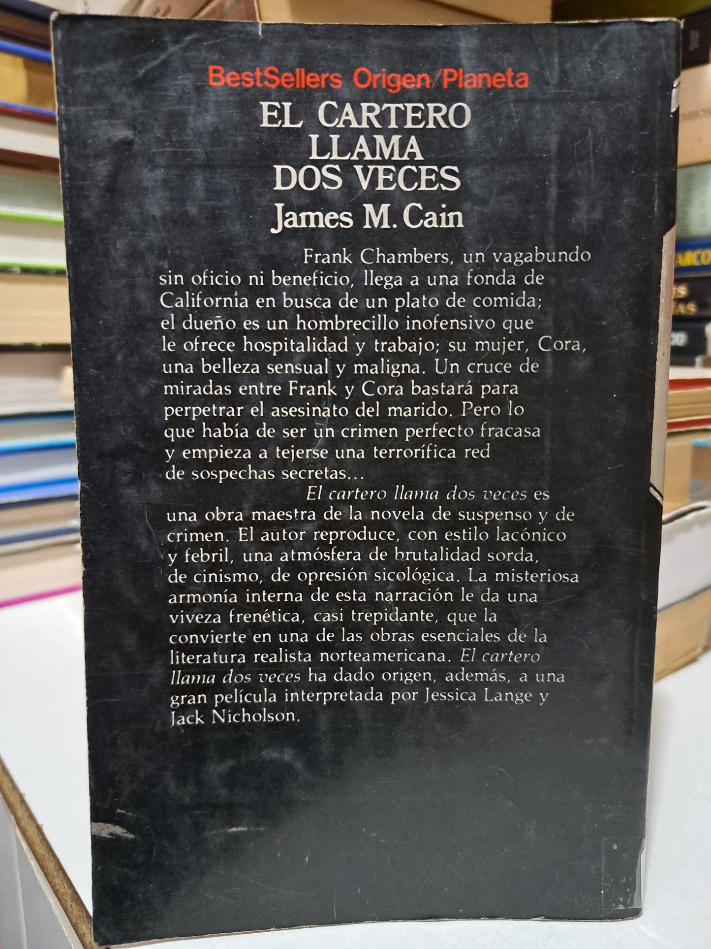 EL CARTERO LLAMA DOS VECES # 19 JAMES M.CAIN USADO NOVELA JUÁREZ