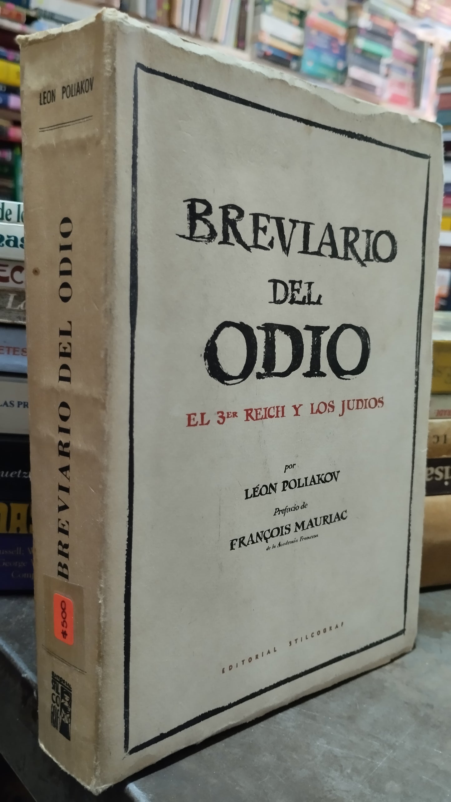 BREVIARIO DEL ODIO POR LEON POLIAKOV LIBRO USADO ANTIGUO ALDAMA