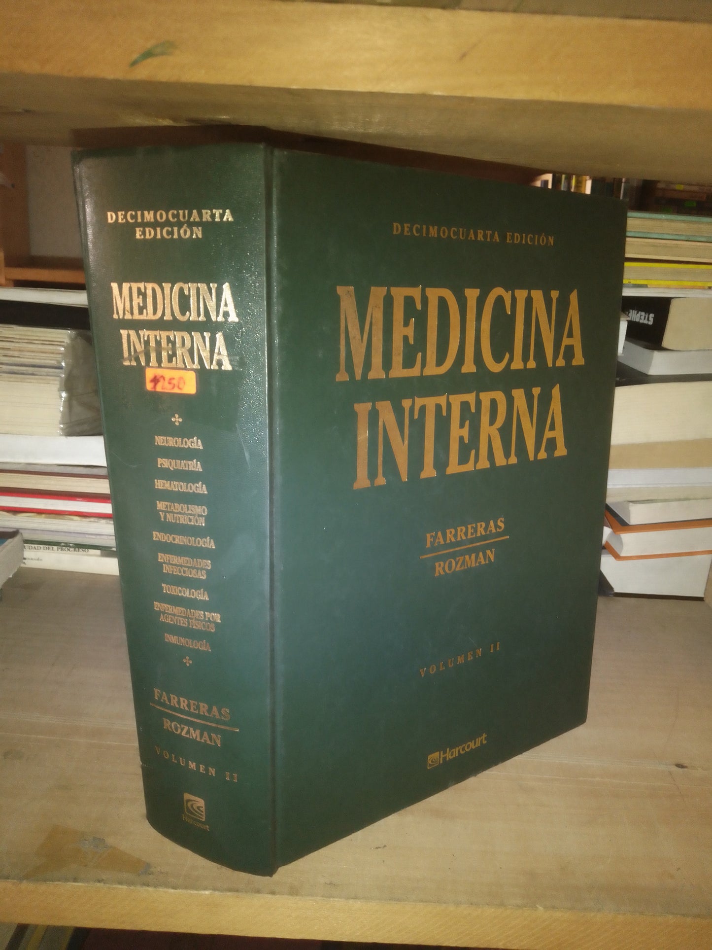 MEDICINA INTERNA VOLÚMEN II POR P. FARRERAS VALENTÍ Y C. ROZMAN USADO MEDICINA LITERARIO 207