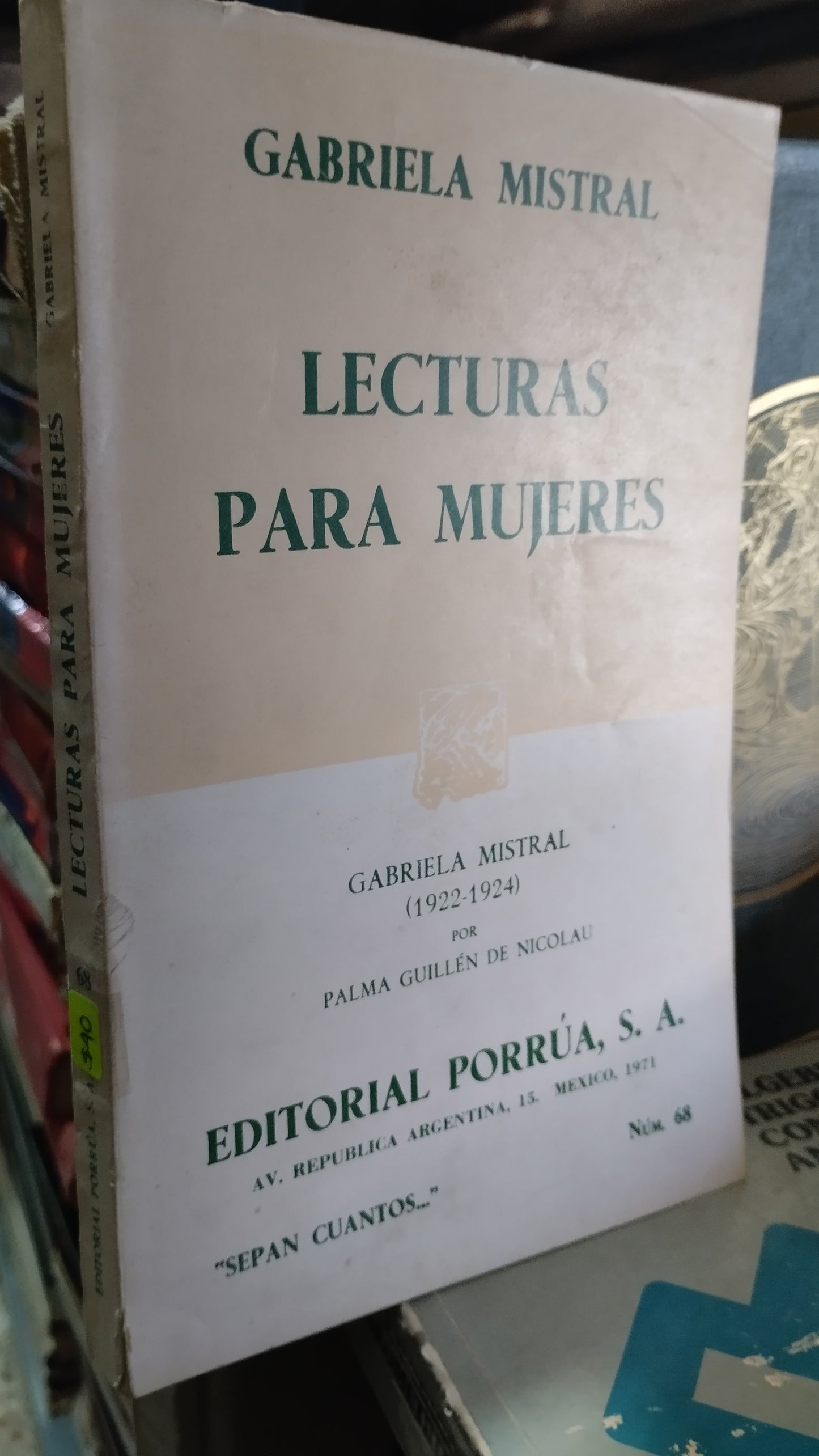 LECTURAS PARA MUJERES POR GABRIELA MISTRAL LIBRO USADO NOVELAS ALDAMA