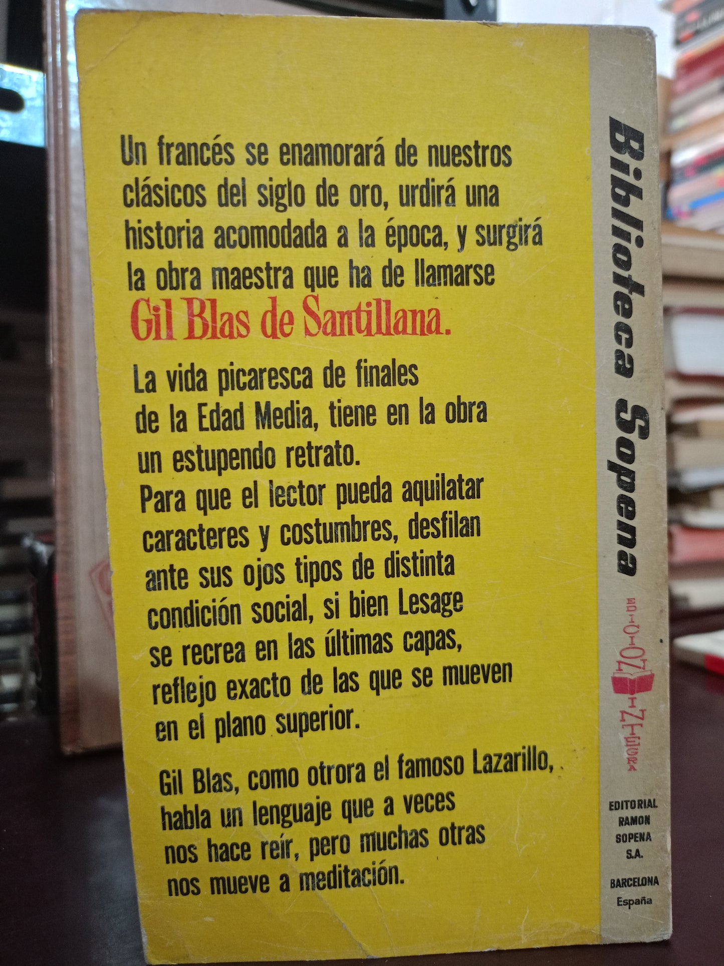 GIL BLAS DE SANTILLANA ALAIN RENE LESAGE USADO NOVELA LITERARIO 305