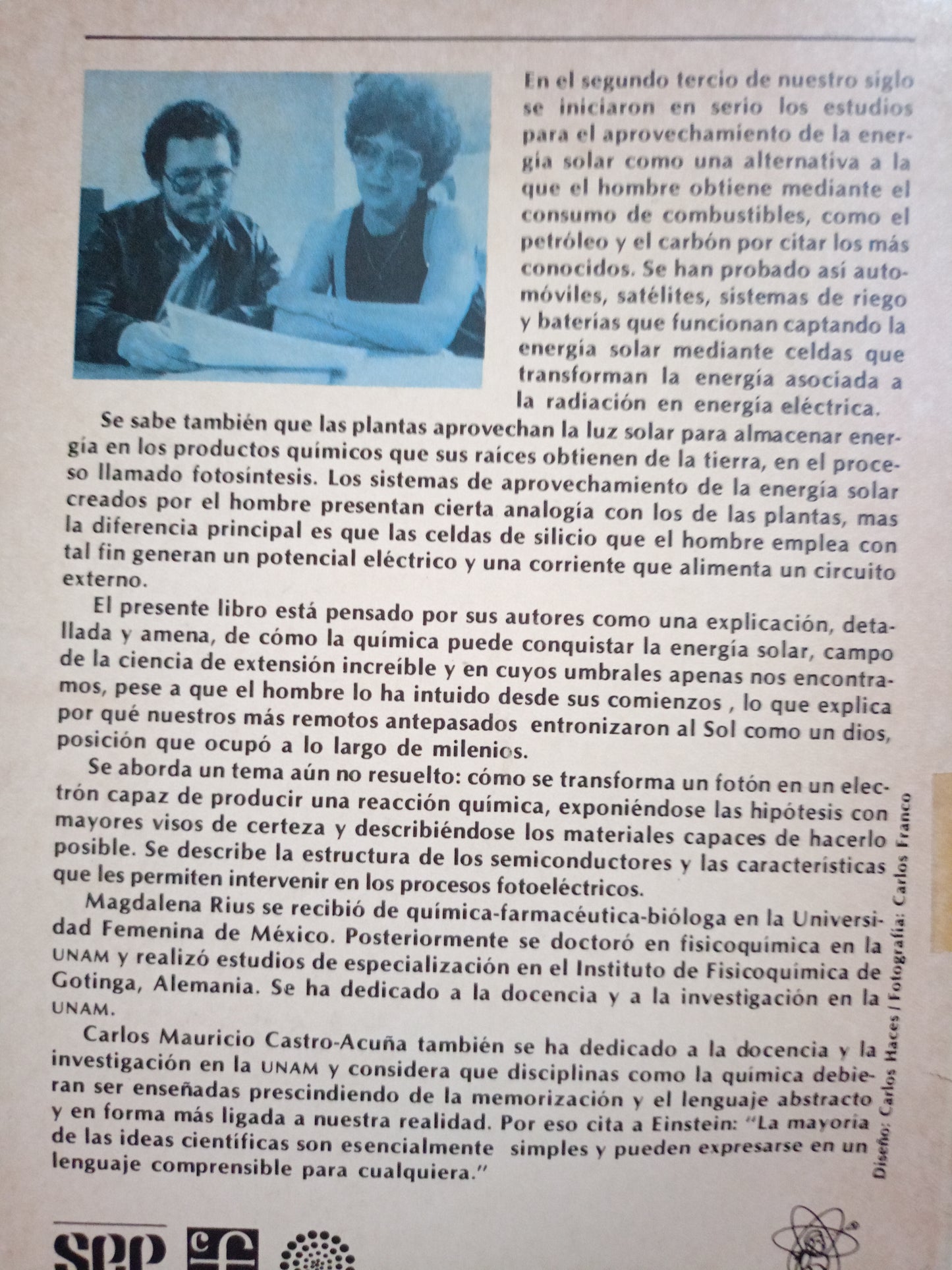 LA QUIMICA HACIA LA CONQUISTA DEL SOL POR MAGDALENA RUIS DE RIEPEN USADO CIENCIA LITERARIO 305