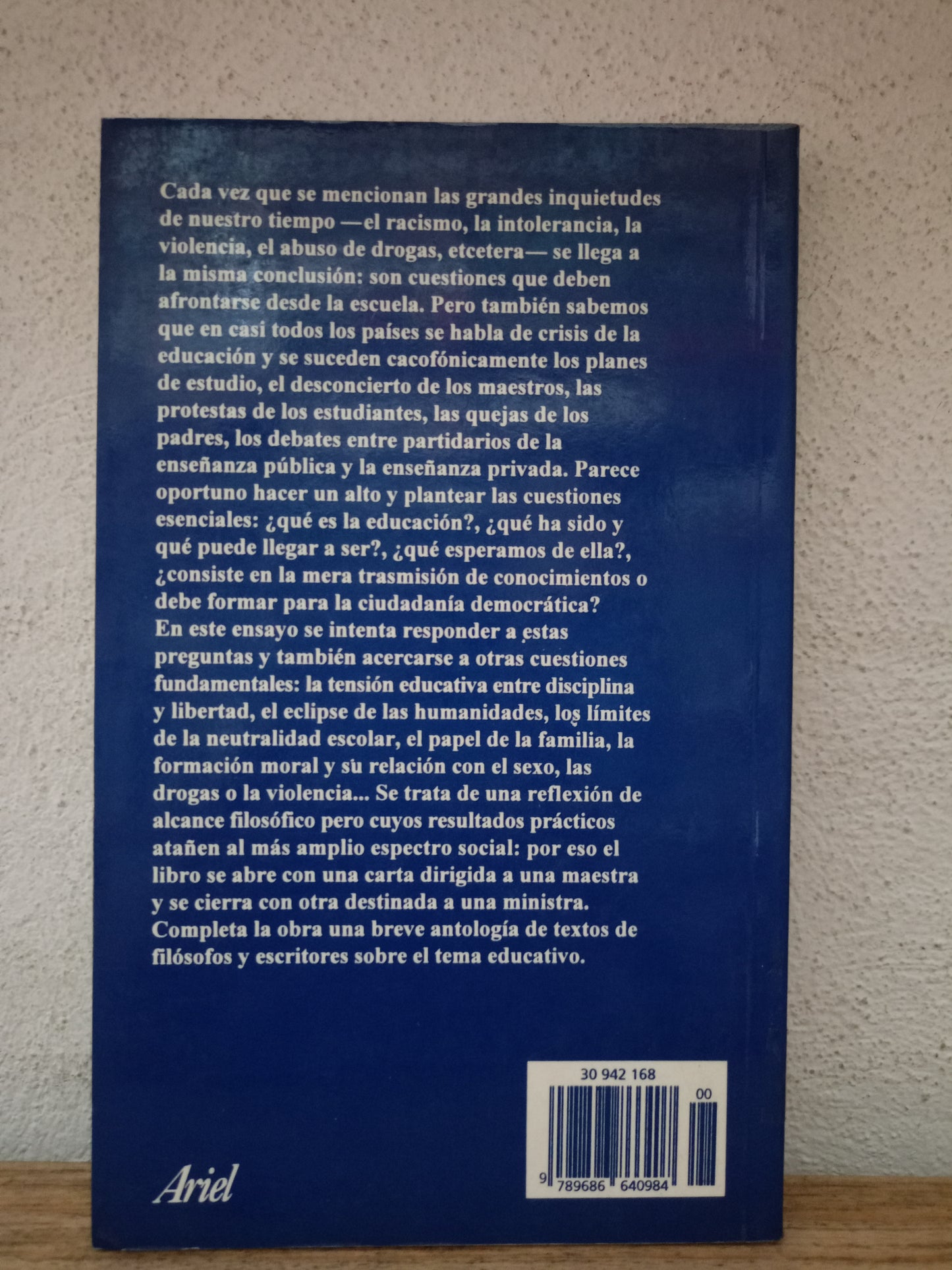 EL VALOR DE EDUCAR POR FERNANDO SAVATER USADO EDUCACIÓN LITERARIO 305