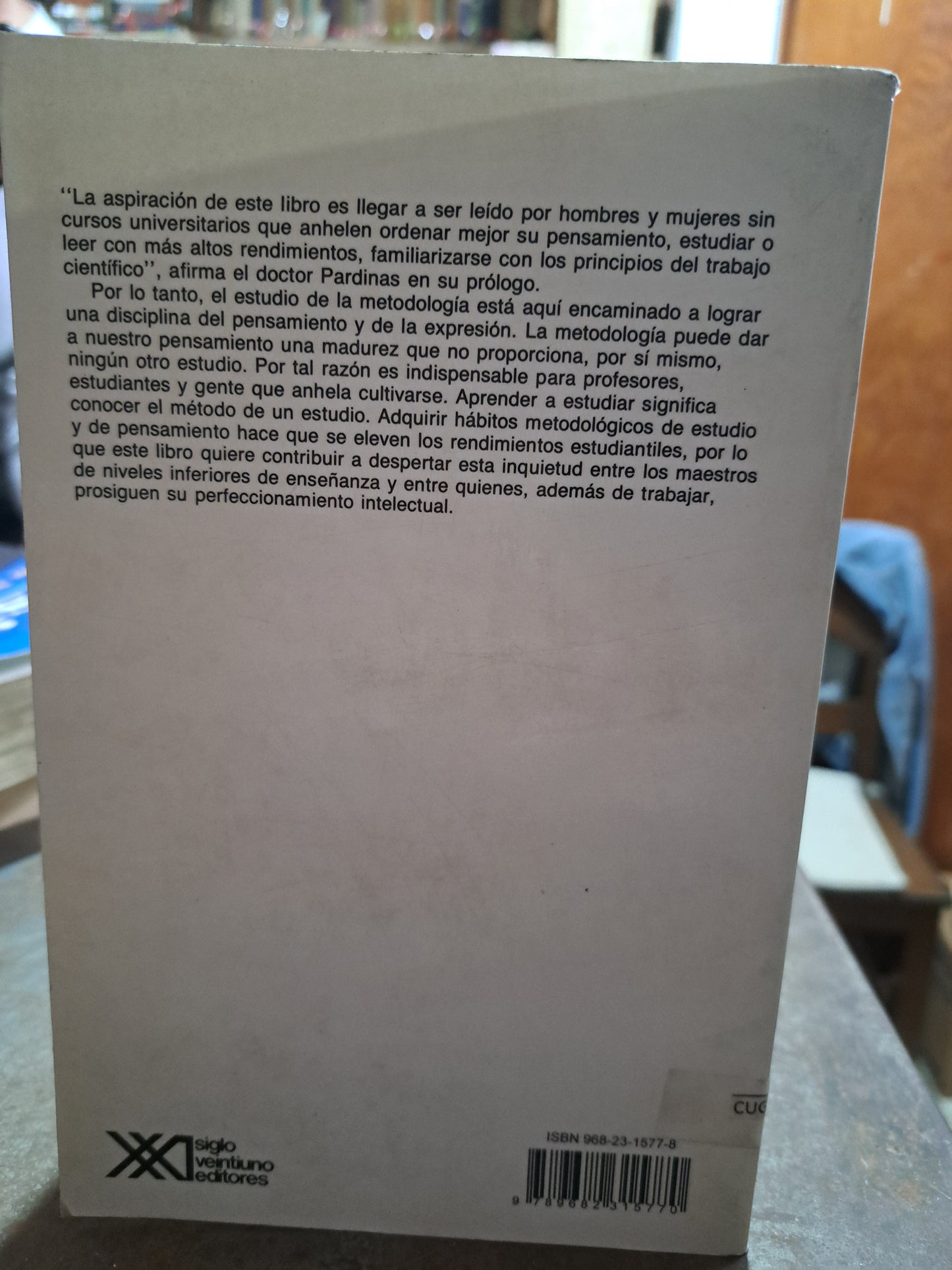 METODOLOGÍA Y TÉCNICAS DE INVESTIGACIÓN EN CIENCIAS SOCIALES FELIPE PARDINAS USADO EDUCACIÓN ALDAMA