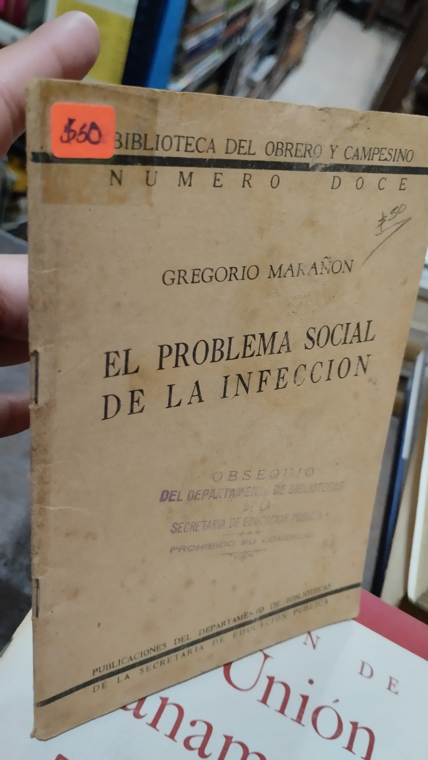 EL PROBLEMA SOCIAL DE LA INFECCION POR GREGORIO MARAÑON LIBRO USADO ANTIGUO ALDAMA
