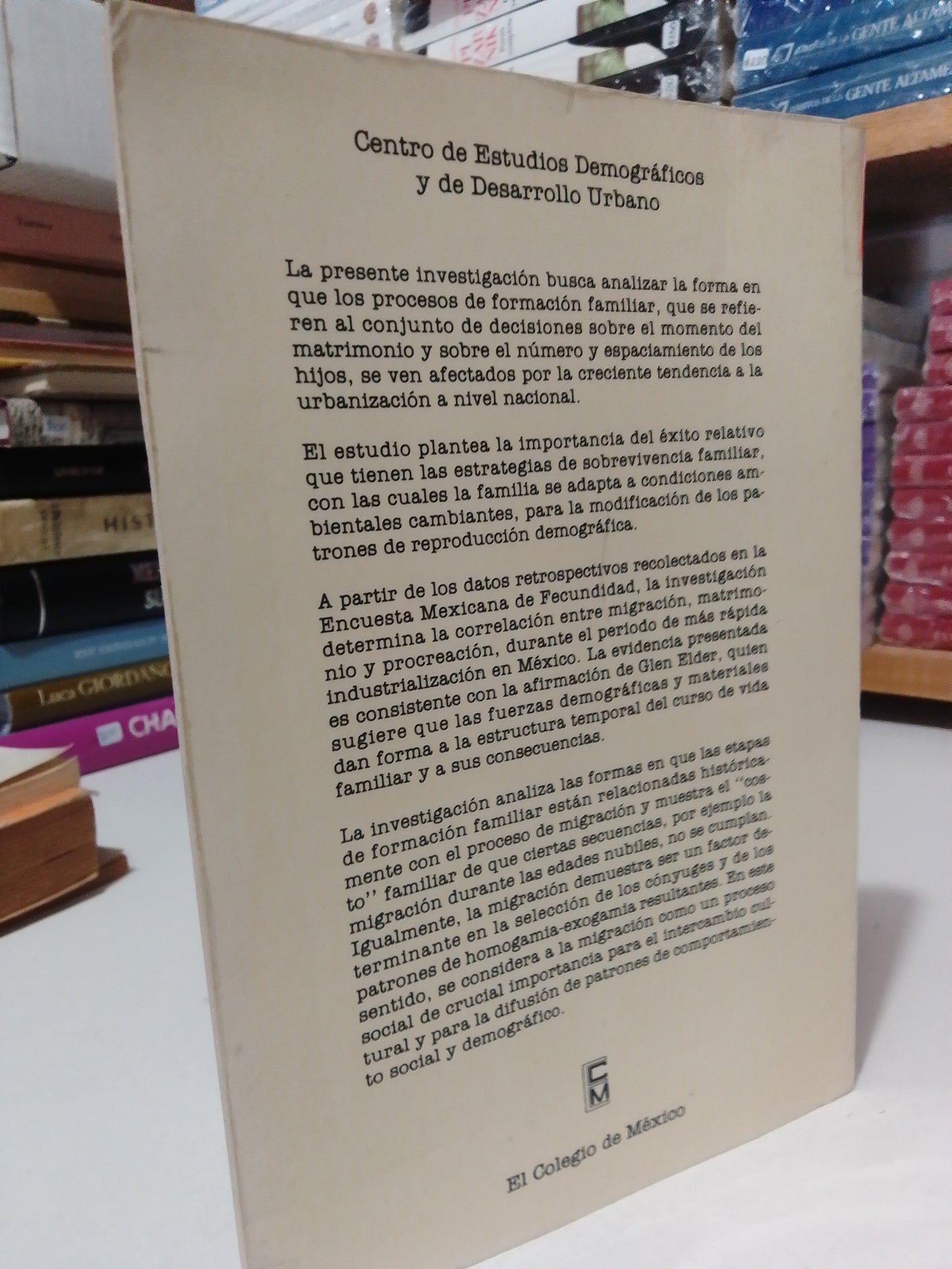 MIGRACION Y FORMACION FAMILIAR EN MEXICO POR CARLOS BRAMBILA PAZ USADO HISTORIA JUAREZ