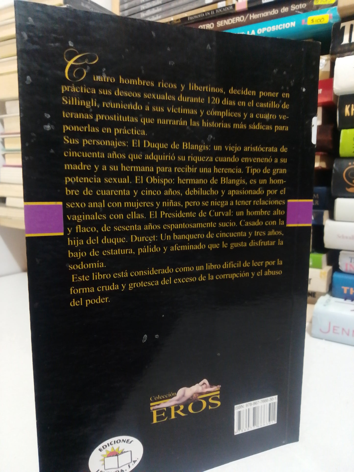 120 DÍAS DE SODOMA O LA ESCUELA DEL LIBERTINAJE POR MARQUÉS DE SADE USADO NOVELA JUÁREZ
