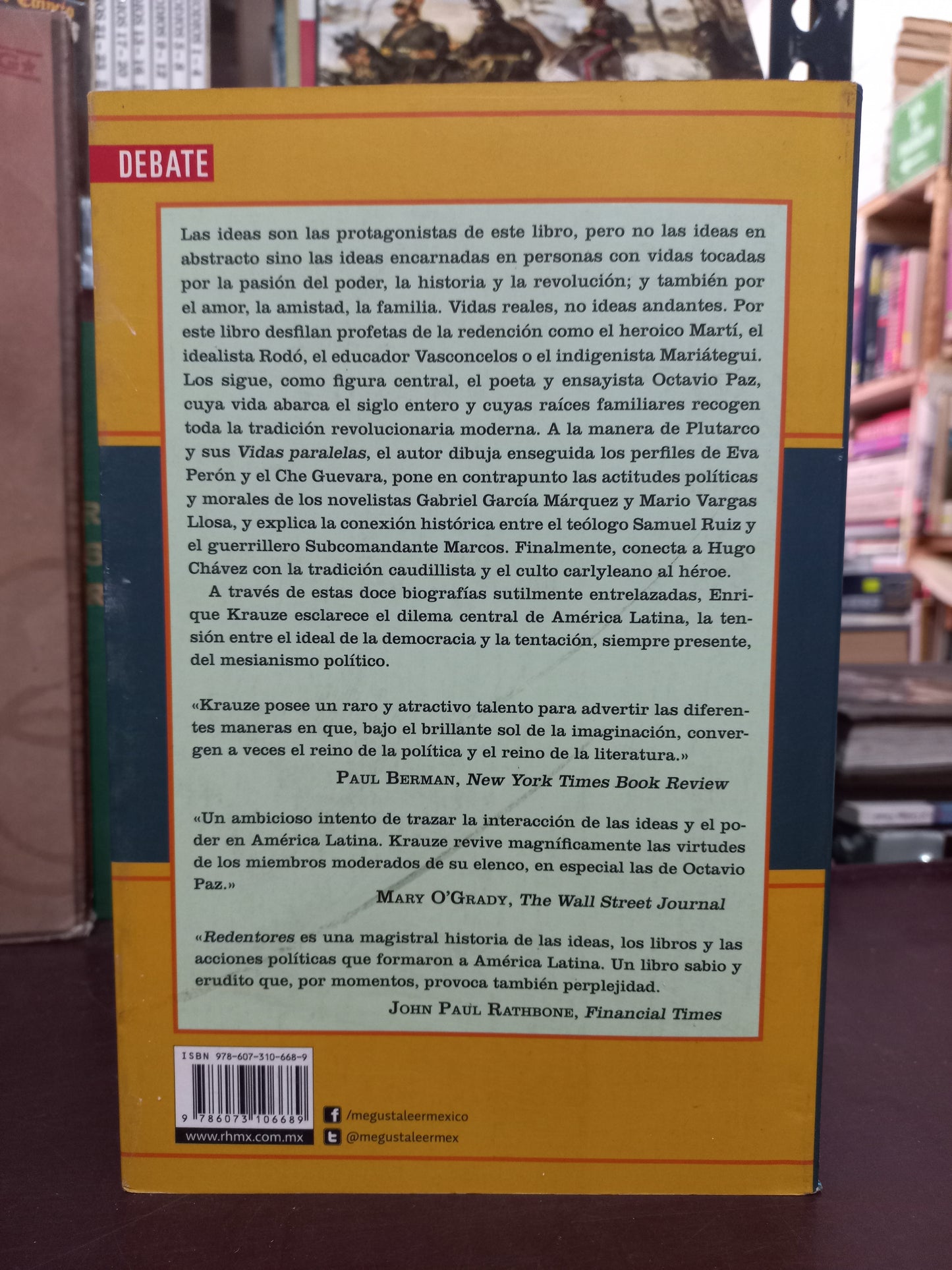REDENTORES IDEAS Y PODER EN AMÉRICA LATINA POR ENRIQUE KRAUZE USADO POLÍTICA LITERARIO 305