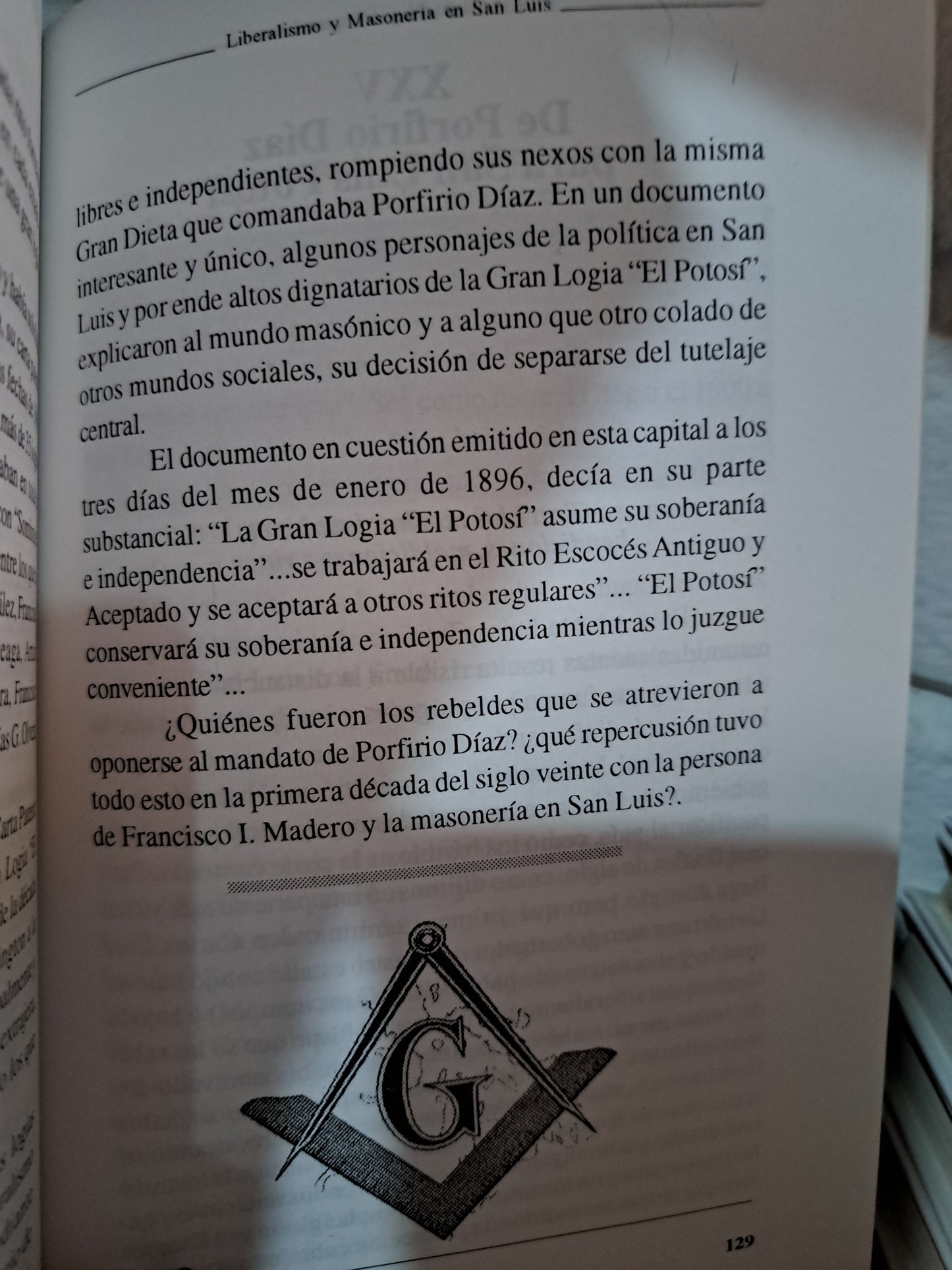LIBERALISMO Y MASONERÍA EN SAN LUIS POTOSÍ J. JESÚS ELOY VÁZQUEZ LEOS USADO MASONERÍA ALDAMA