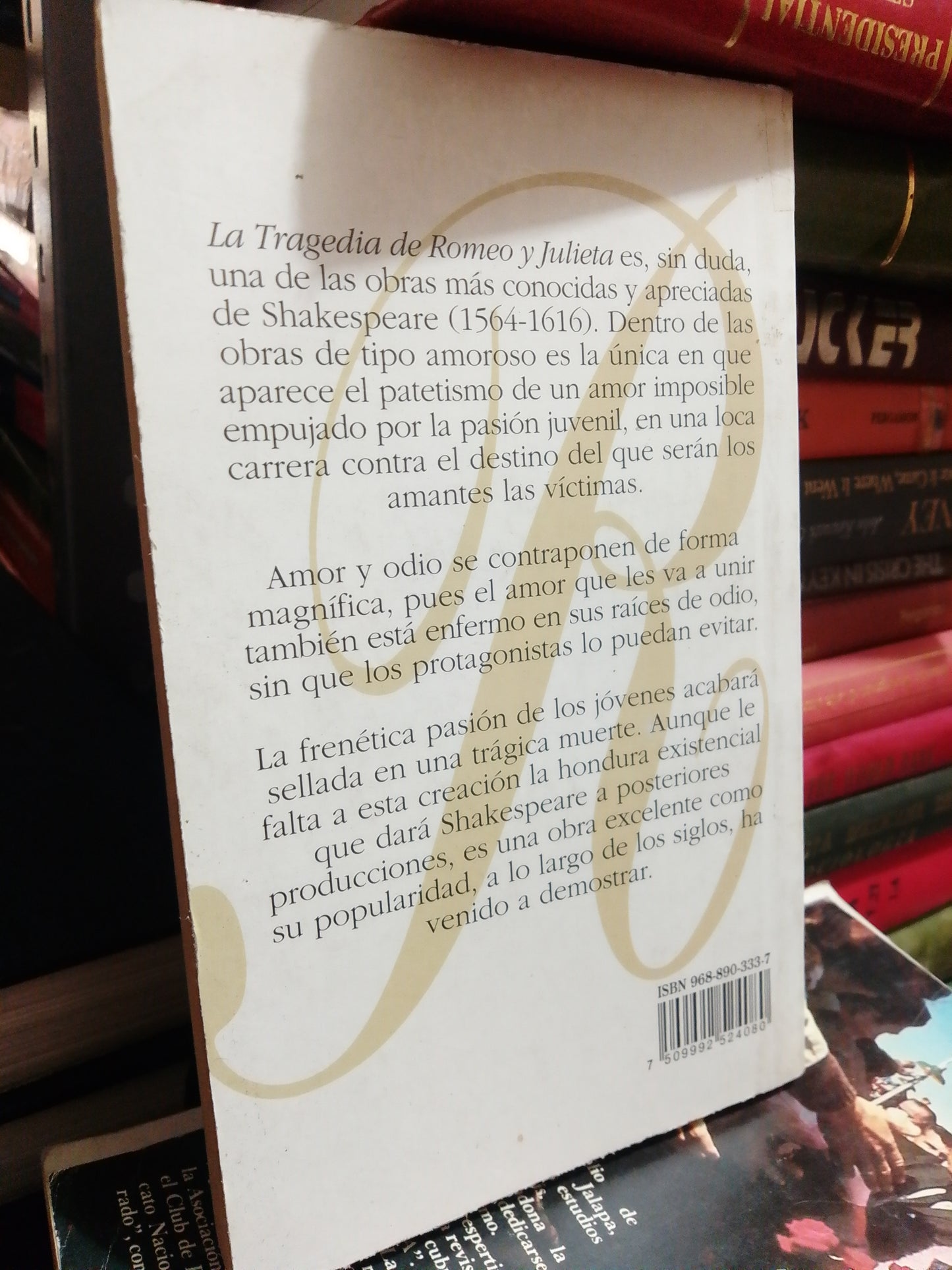 ROMEO Y JULIETA POR WILLIAM SHAKESPEARE USADO NOVELA JUÁREZ