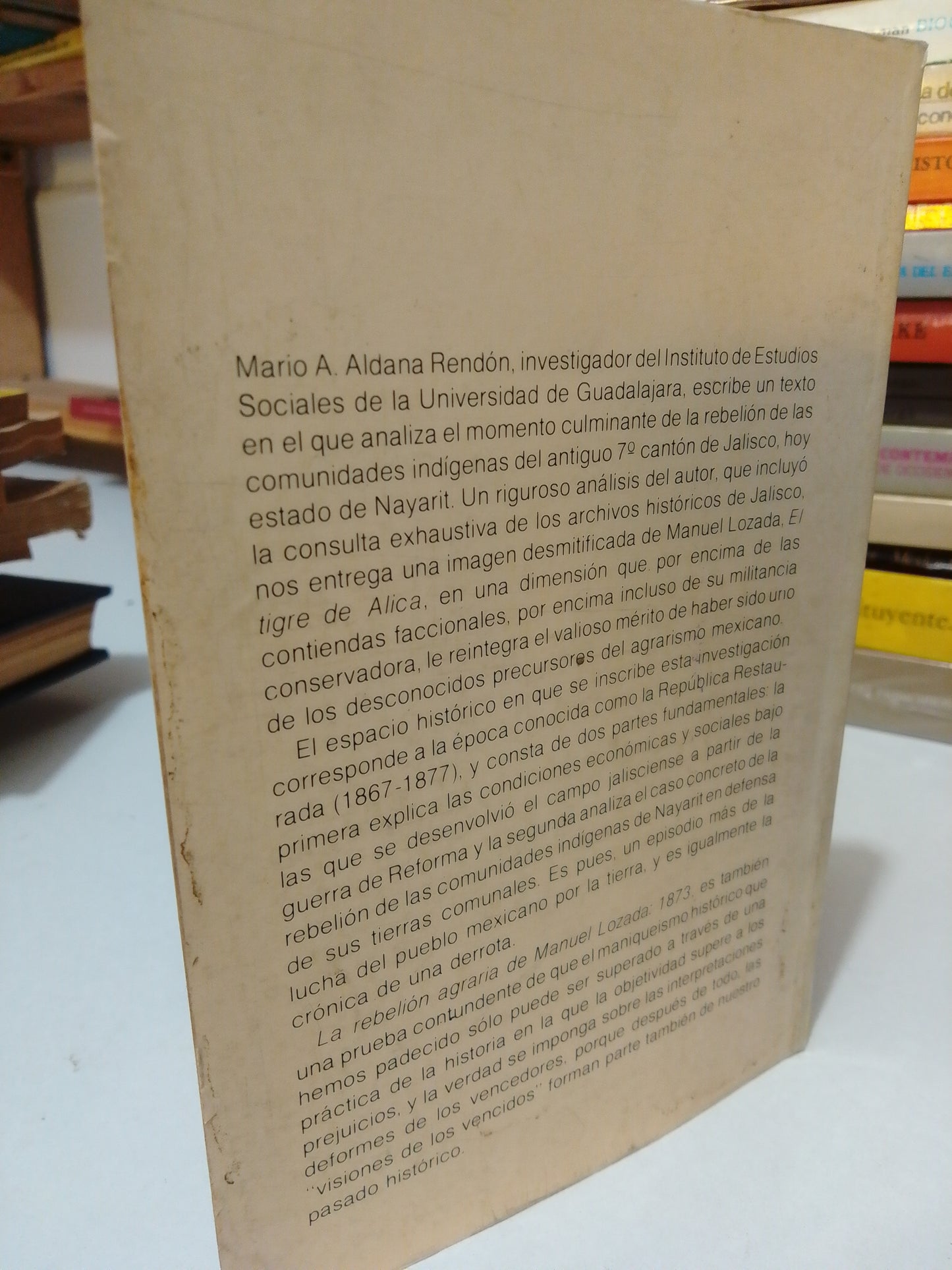 REBELION AGRARIA DE MANUEL LOZADA POR MARIO ALFONSO ALDANA RENDON USADO HISTORIA JUAREZ