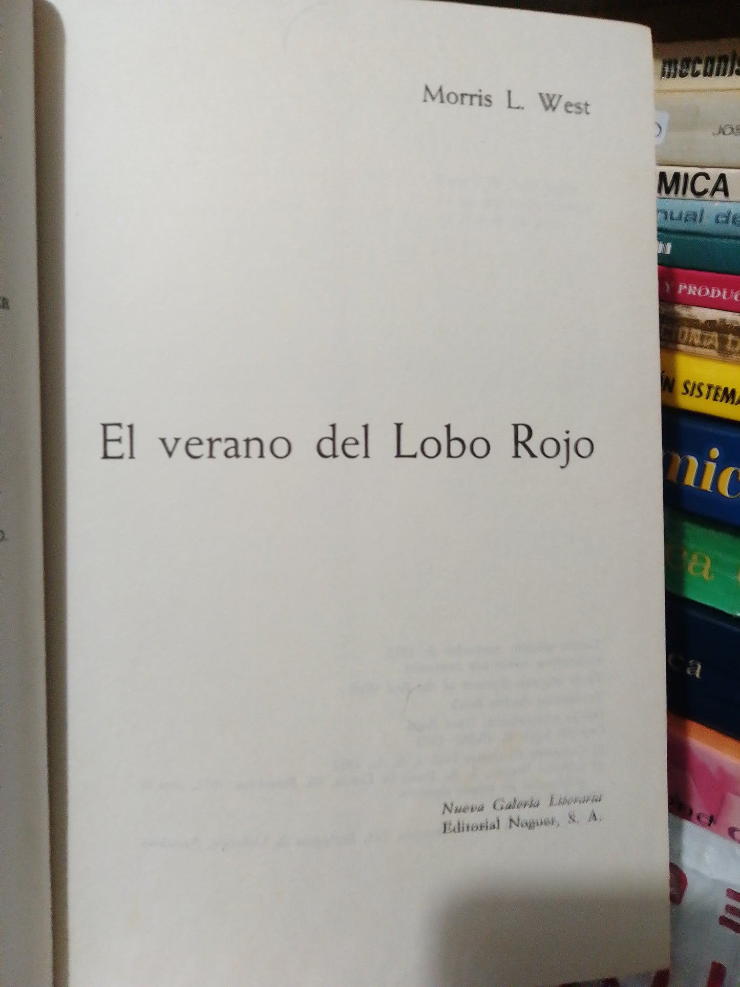 EL VERANO DEL LOBO ROJO POR MORRIS L. WEST USADO NOVELA JUÁREZ