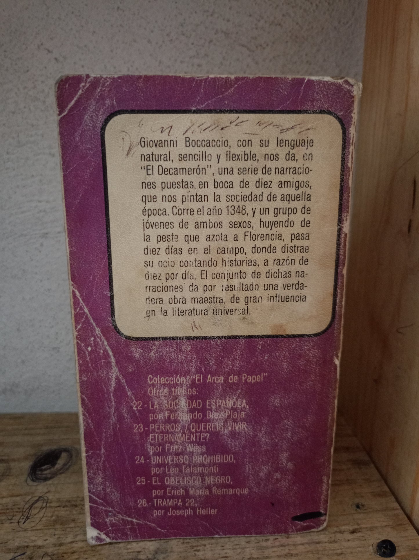 EL DECAMERÓN POR GIOVANNI BOCCACCIO USADO NOVELA LITERARIO 305