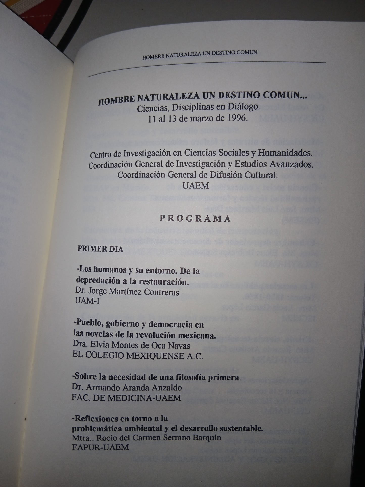 HOMBRE-NATURALEZA. UN DESTINO COMÚN VOLUMEN II (VARIOS AUTORES) USADO CIENCIA LITERARIO 207