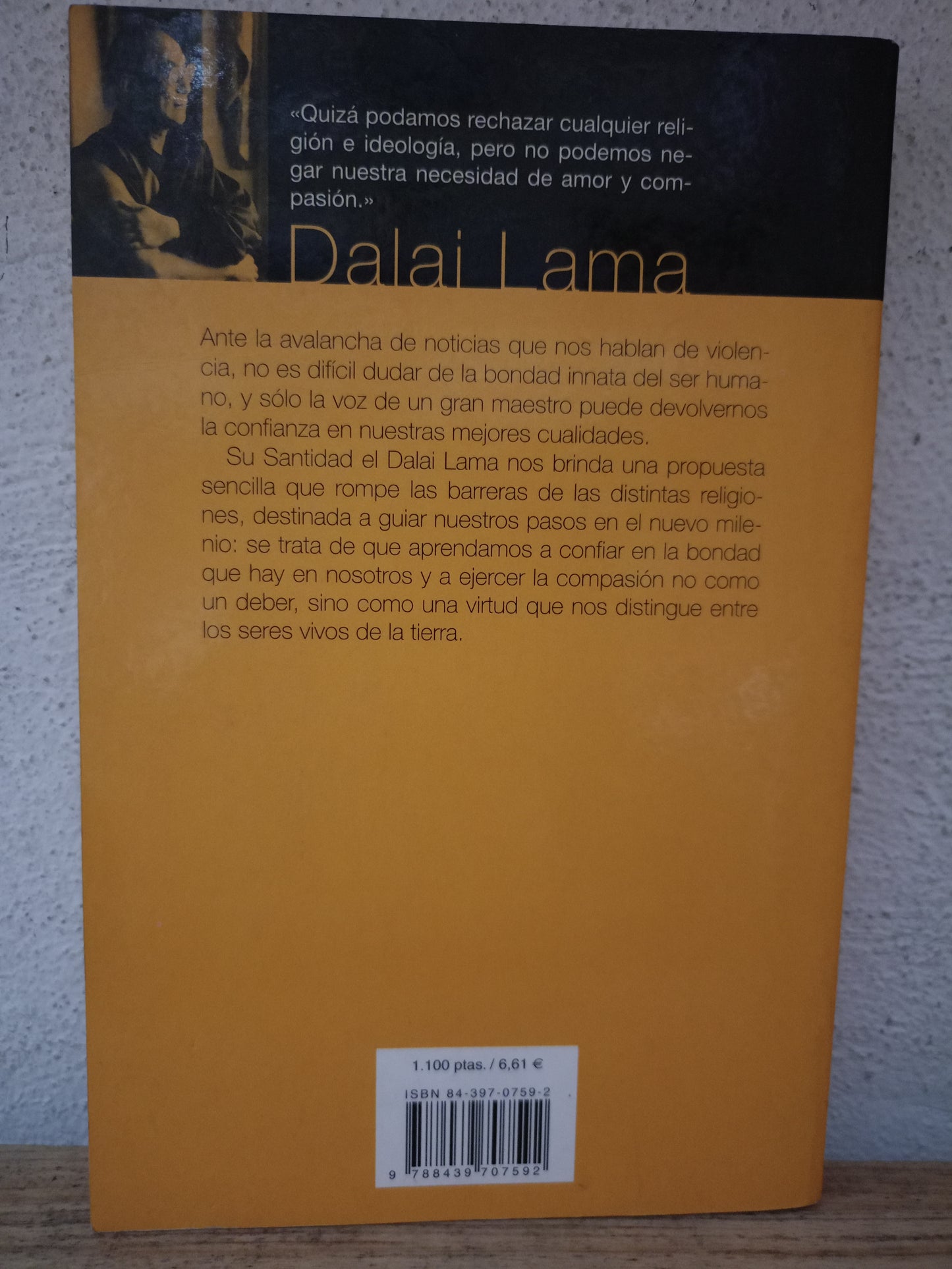 EL ARTE DE VIVIR EN EL NUEVO MILENIO POR DALAI LAMA USADO NOVELA LITERARIO 305
