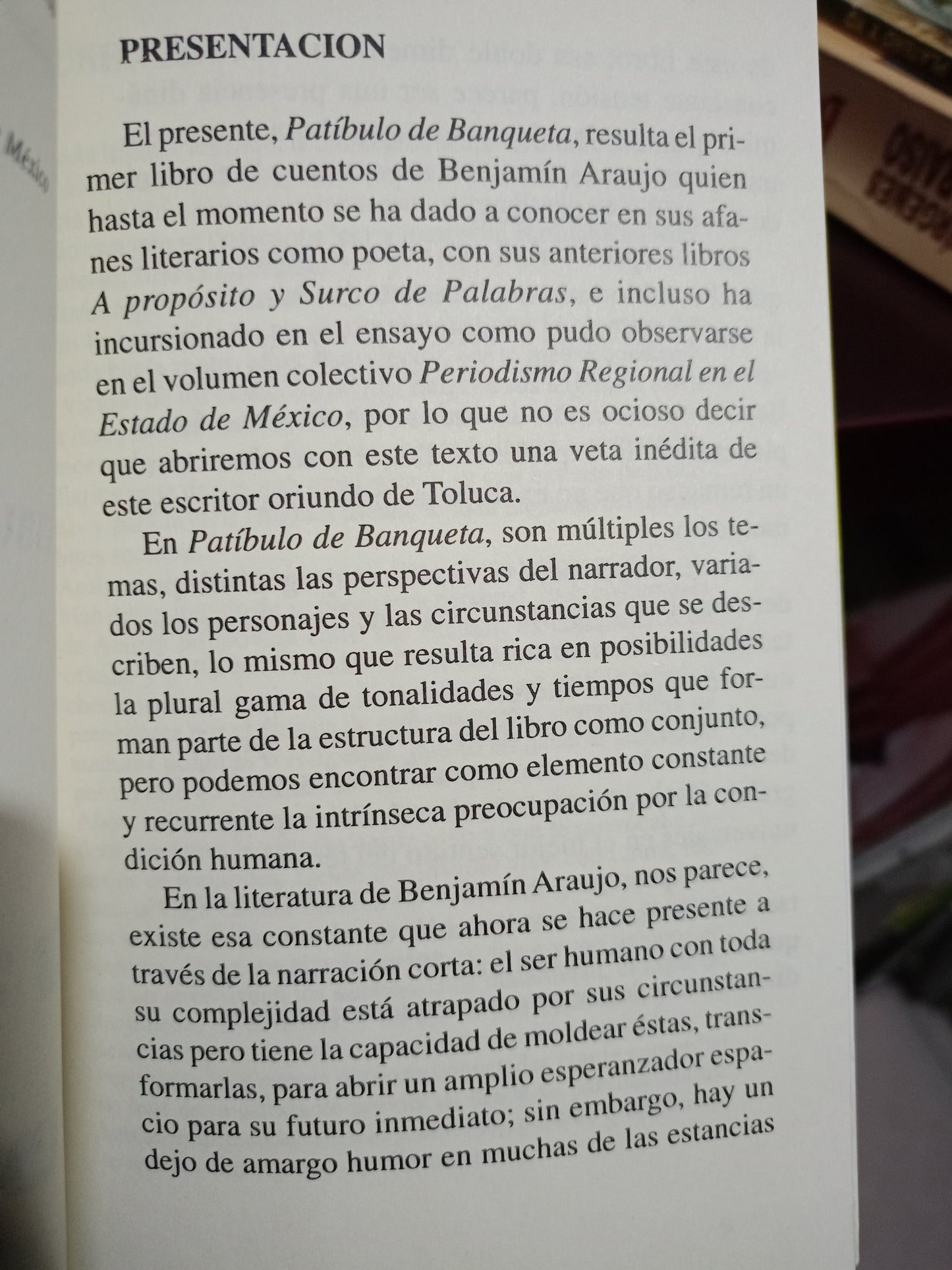 PATIBULO DE BANQUETA BENJAMIN A. ARAUJO MONDRAGON USADO NOVELA LITERARIO 305