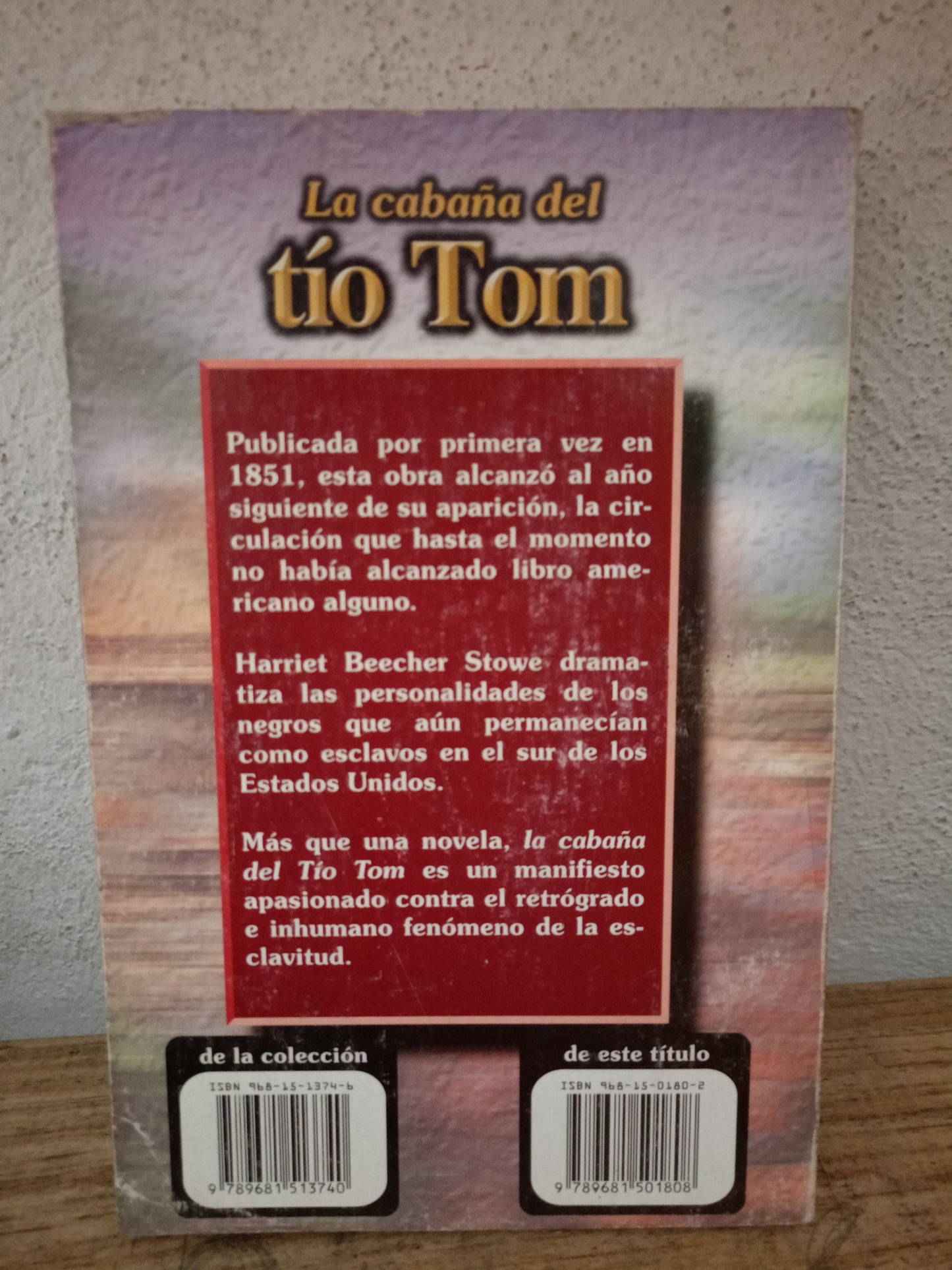 LA CABAÑA DEL TIO TOM H. BEECHER STOWE USADO NOVELA LITERARIO 305