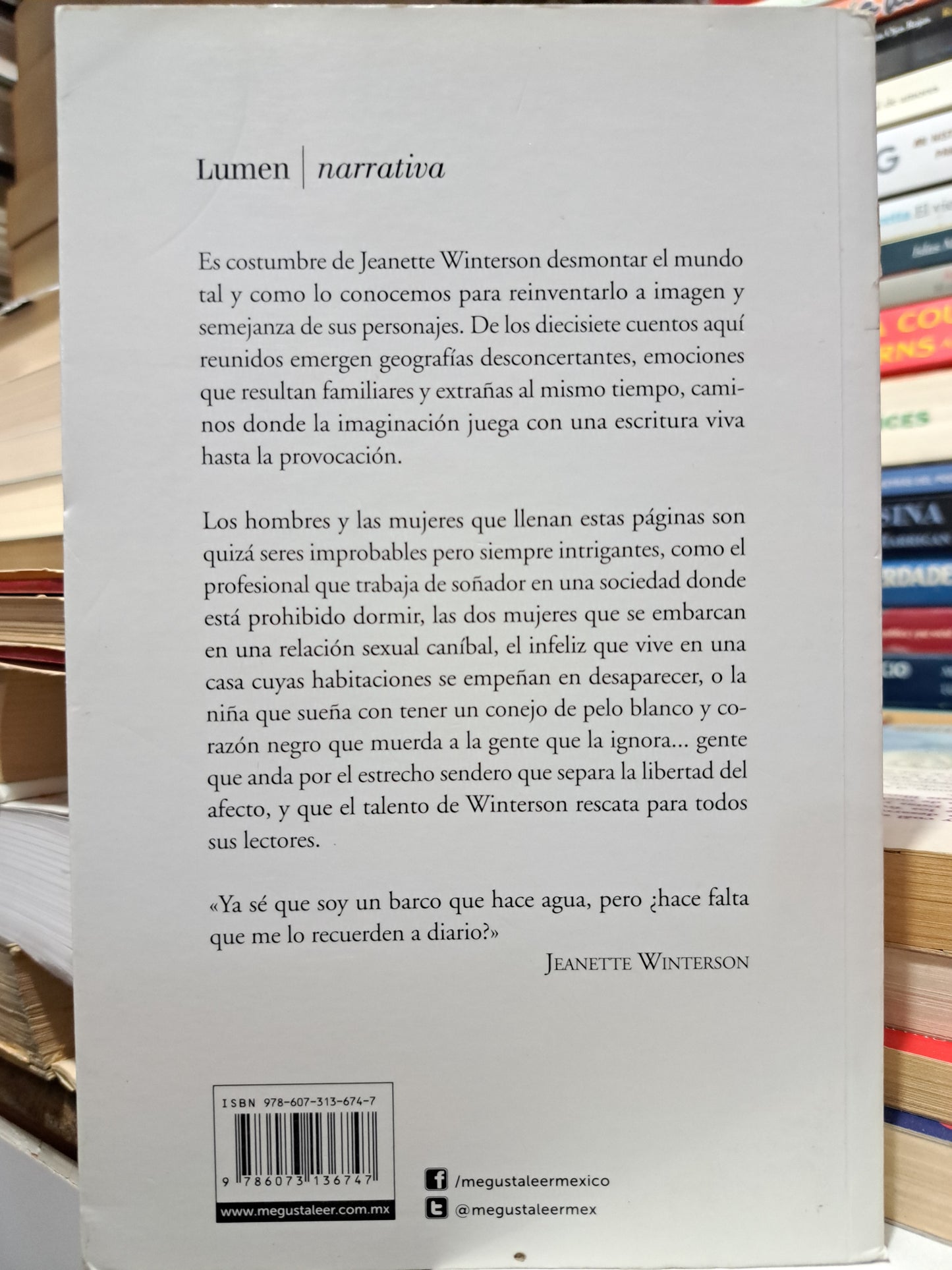 EL MUNDO Y OTROS LUGARES JEANETTE WINTERSON USADO NOVELA JUÁREZ
