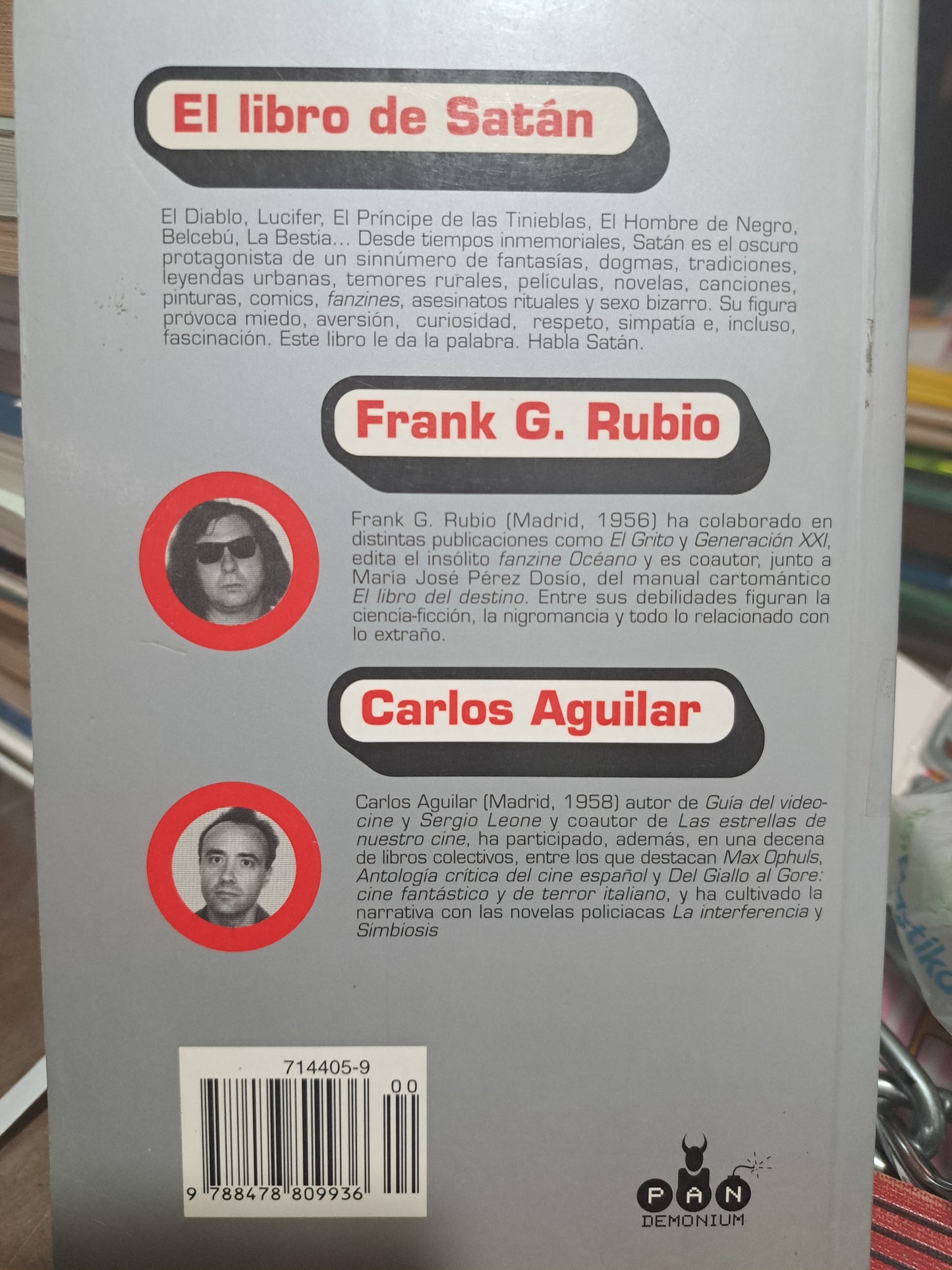 EL LIBRO DE SATÁN TODO SOBRE EL CULTO AL DIABLO CARLOS AGUILAR Y FRANK G. RUBIO USADO ESOTERISMO ALDAMA