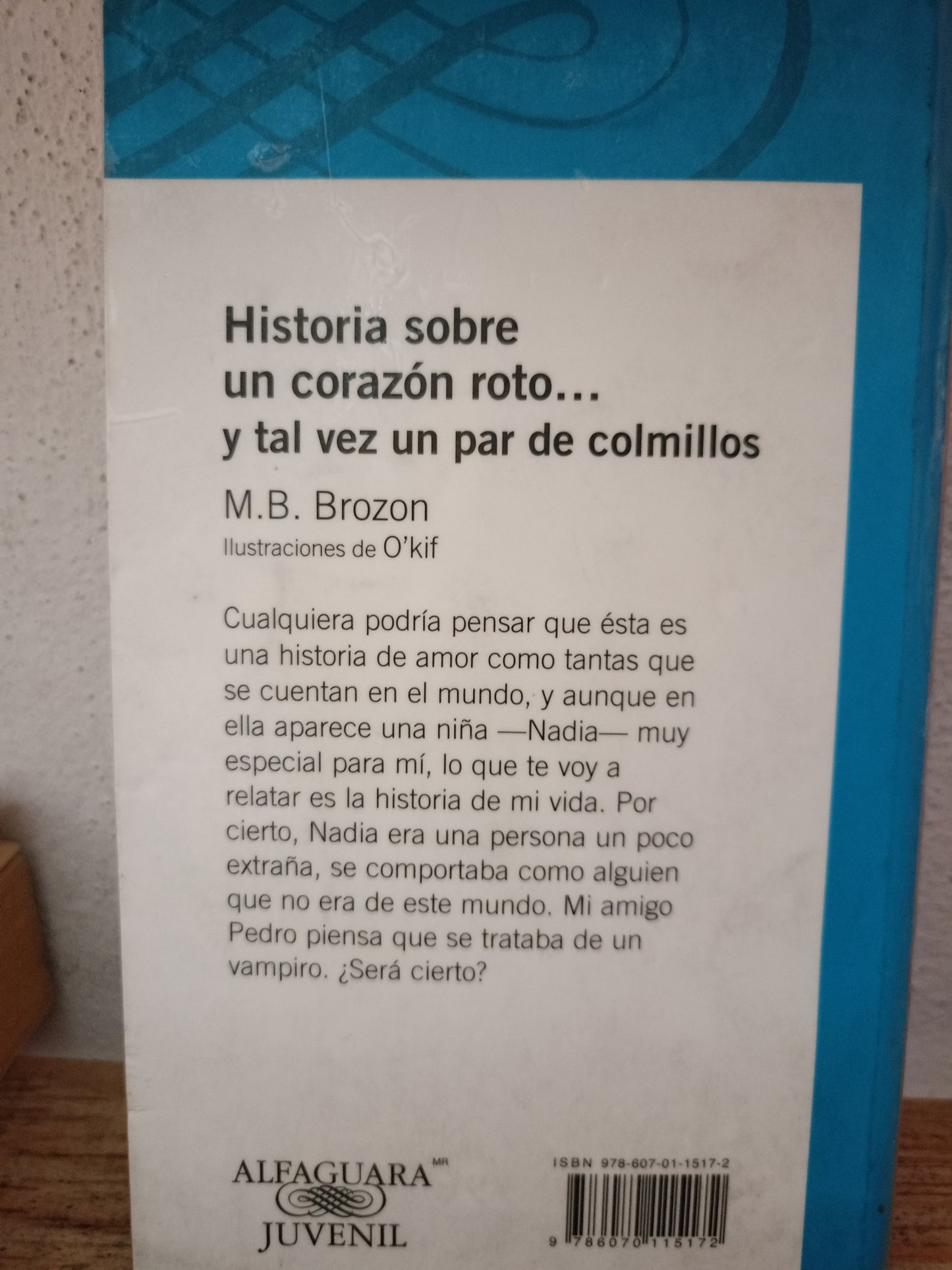 HISTORIA SOBRE UN CORAZON ROTO Y TAL VEZ UN PAR DE COLMILLOS M.B BROZON USADO INFANTIL LITERARIO 305