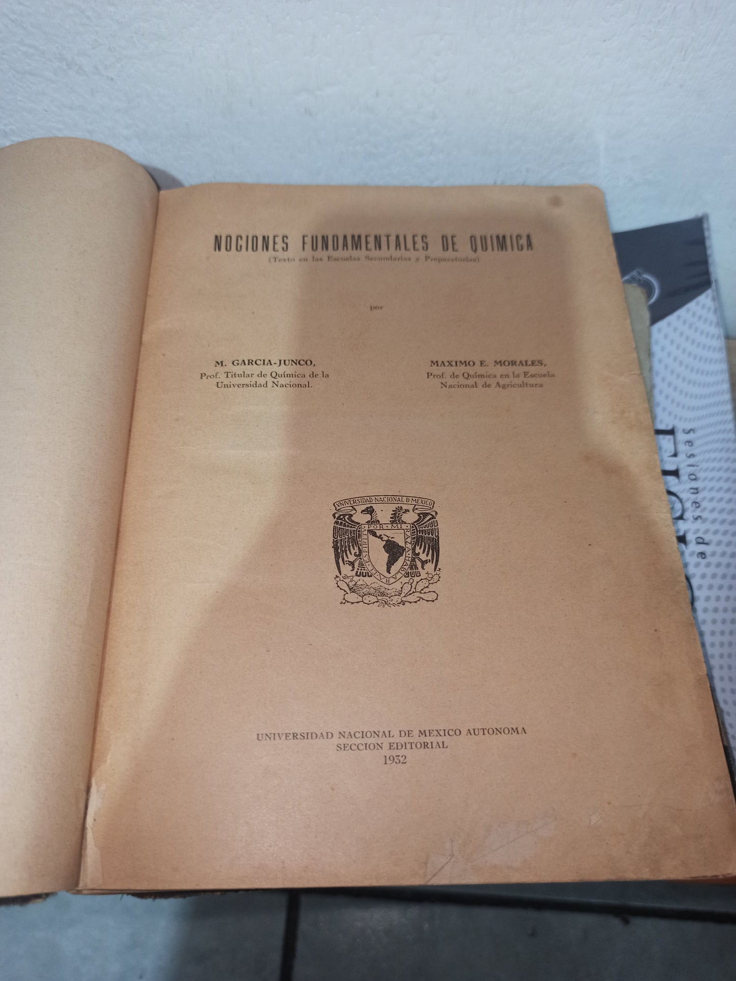 NOCIONES FUNDAMENTALES DE QUÍMICA POR M. GARCIA JUNCO USADO QUÍMICA JUÁREZ
