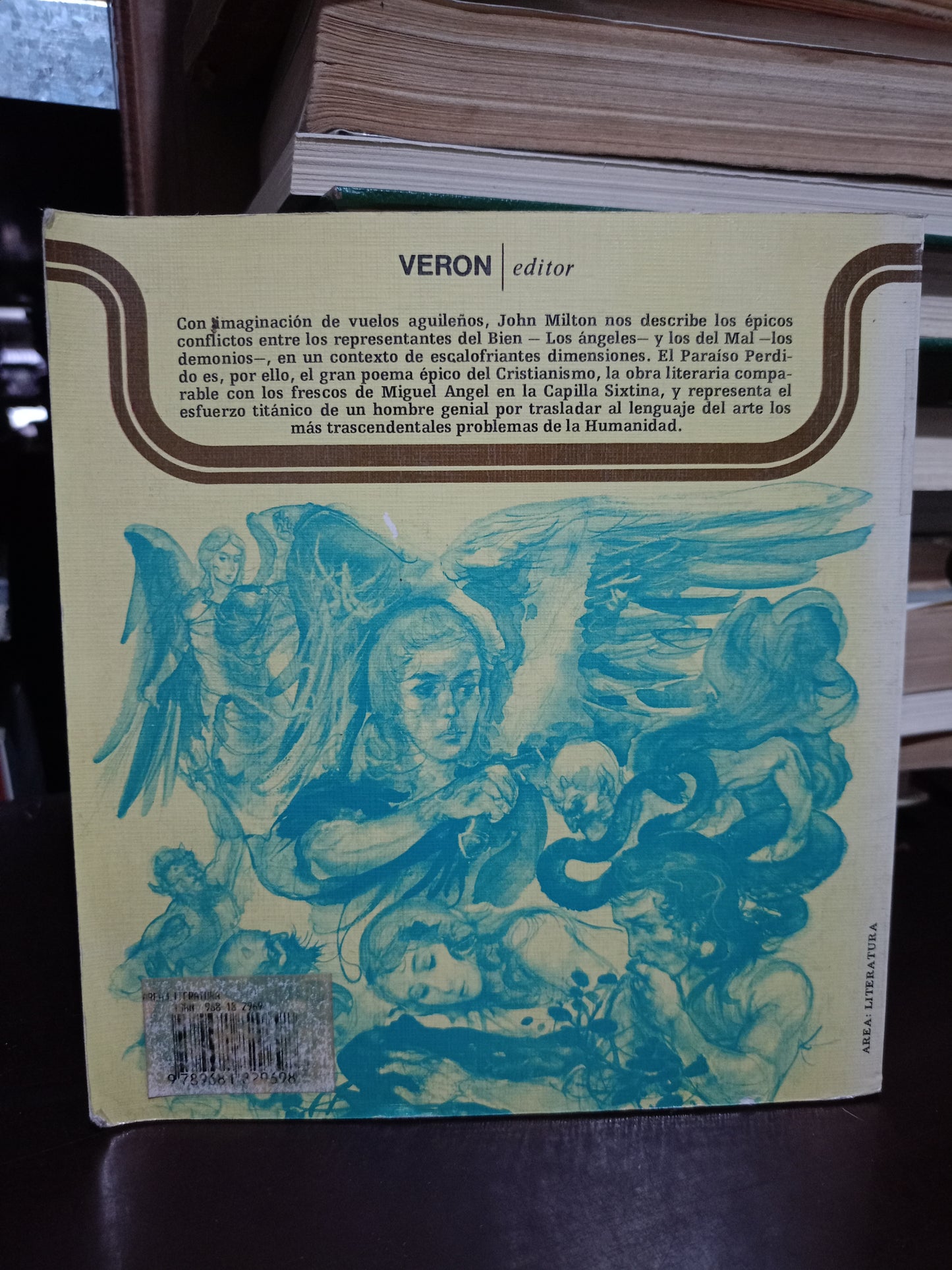 EL PARAÍSO PERDIDO POR JOHN MILTON USADO NOVELA LITERARIO 305