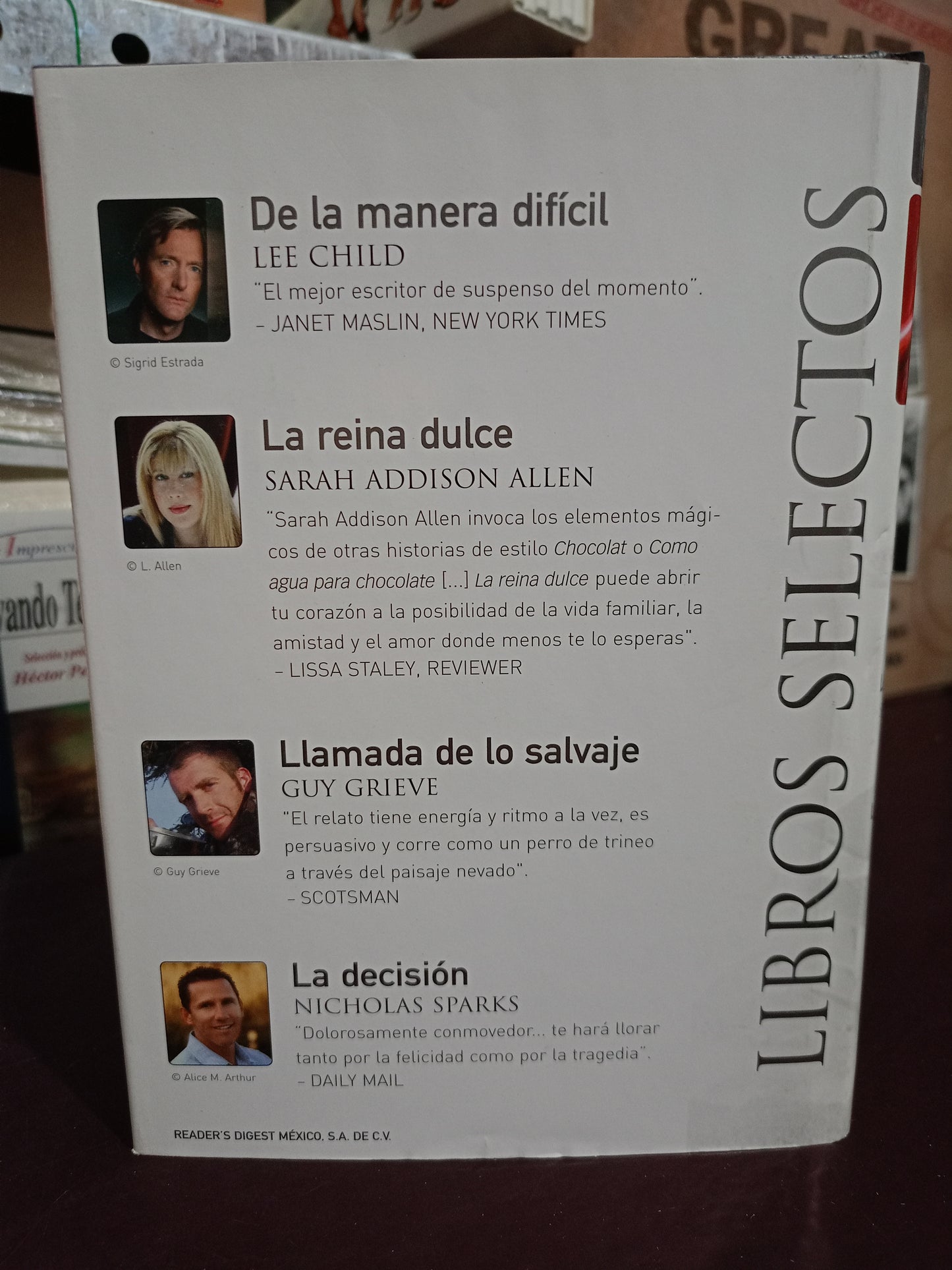 DE LA MANERA DIFÍCIL LEE CHILD LA REINA DULCE SARAH ADDISON ALLEN LLAMADA DE LO SALVAJE GUY GRIEVE LA DECISIÓN NICHOLAS SPARKS USADO NOVELA LITERARIO 305