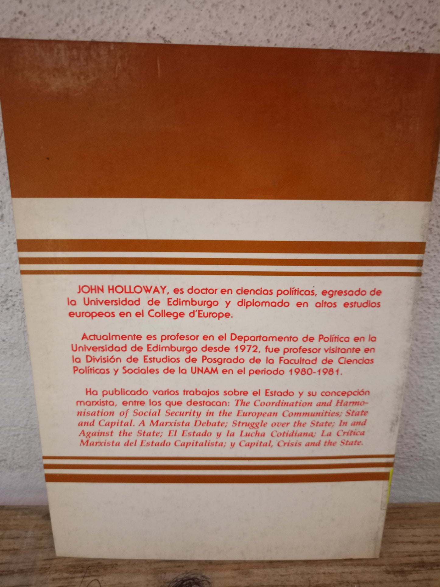 FUNDAMENTOS TEÓRICOS PARA UNA CRÍTICA MARXISTA DE LA ADMINISTRACIÓN PÚBLICA POR JOHN HOLLOWAY USADO ADMINISTRACIÓN LITERARIO 305