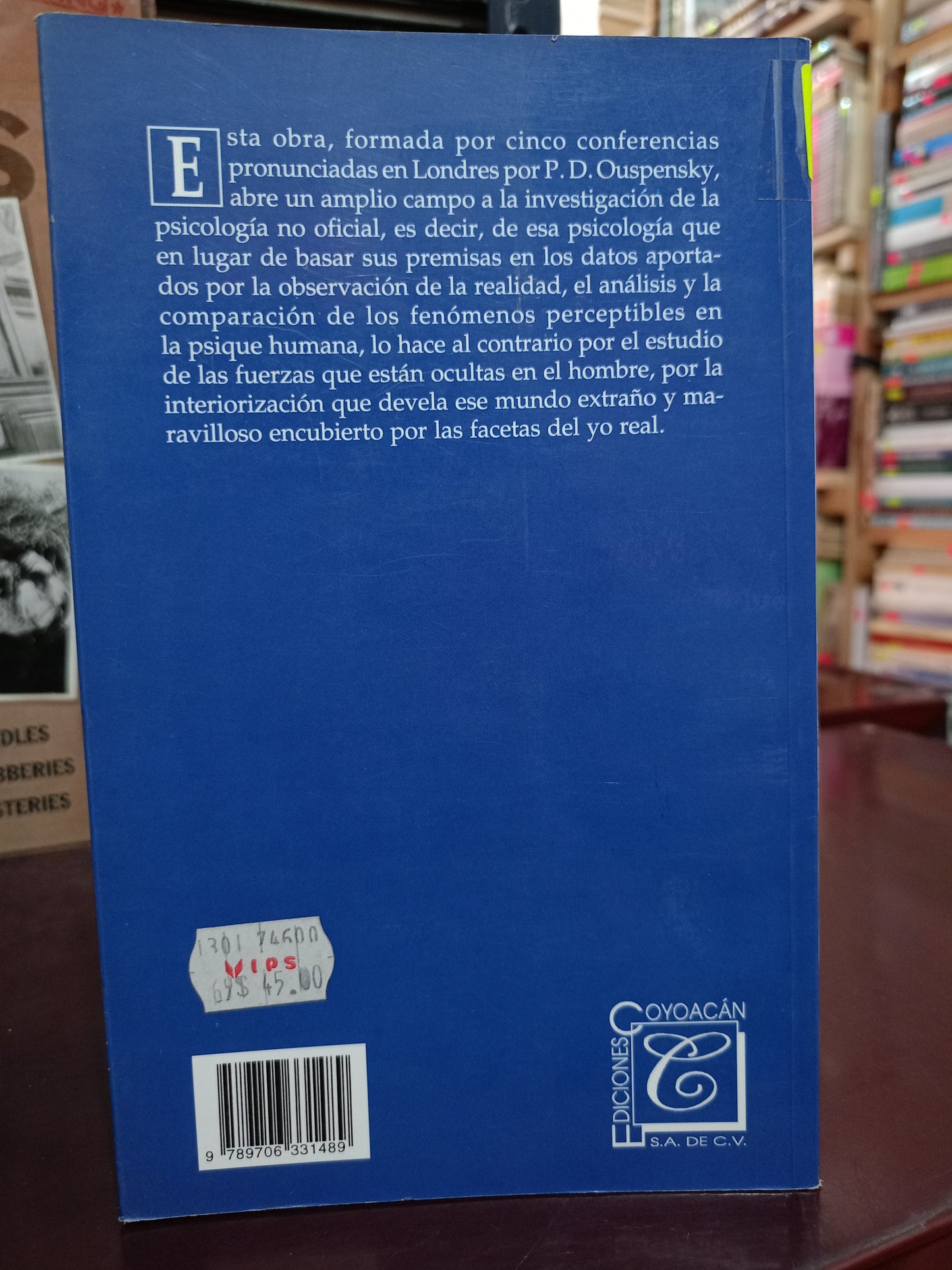 PSICOLOGÍA DE LA POSIBLE EVOLUCIÓN DEL HOMBRE POR P.D. OUSPENSKY USADO PSICOLOGÍA LITERARIO 305