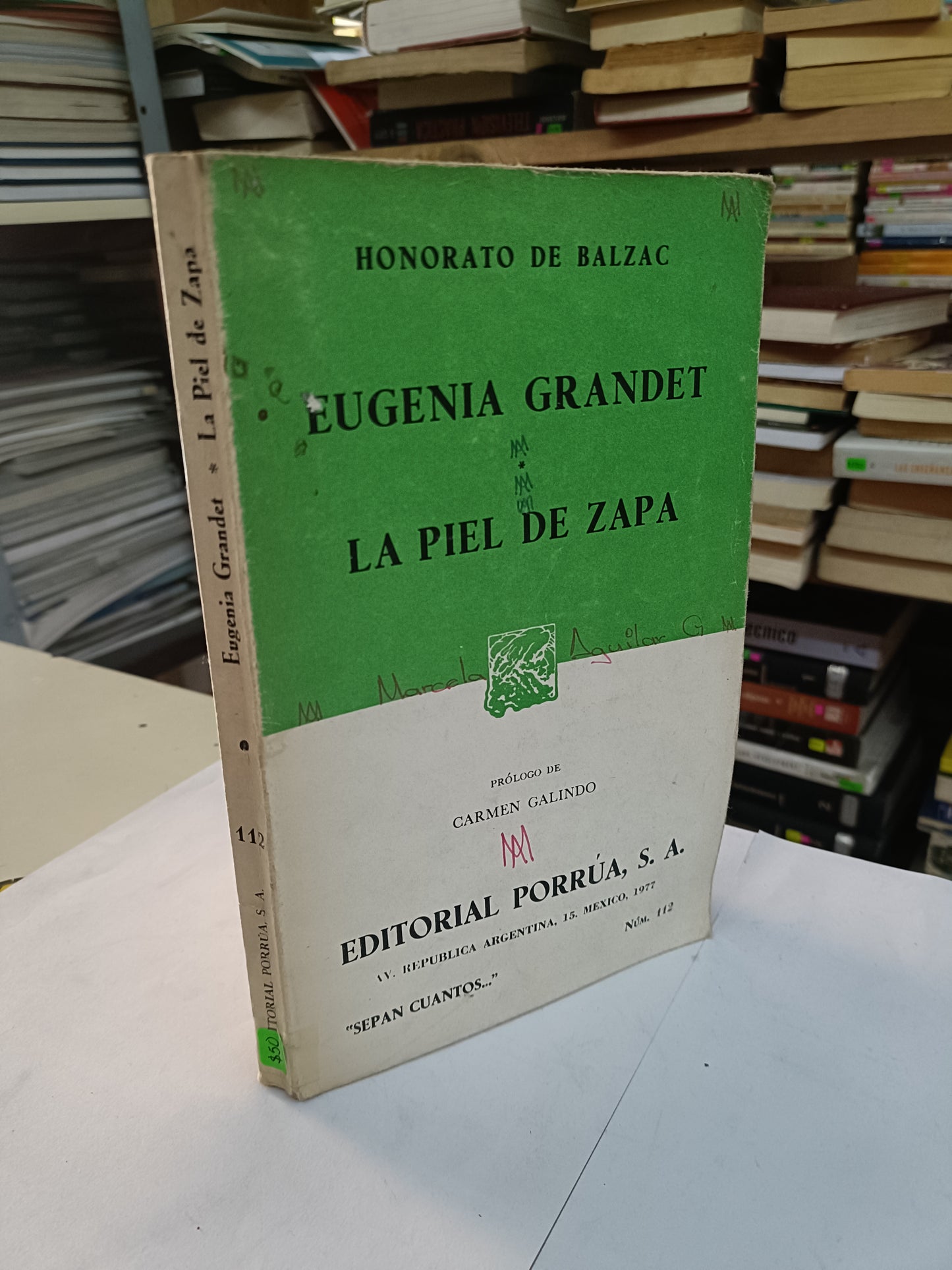EUGENIA GRANDET, LA PIEL DE ZAPA POR HONORATO DE BALZAC USADO NOVELA LITERARIO 207