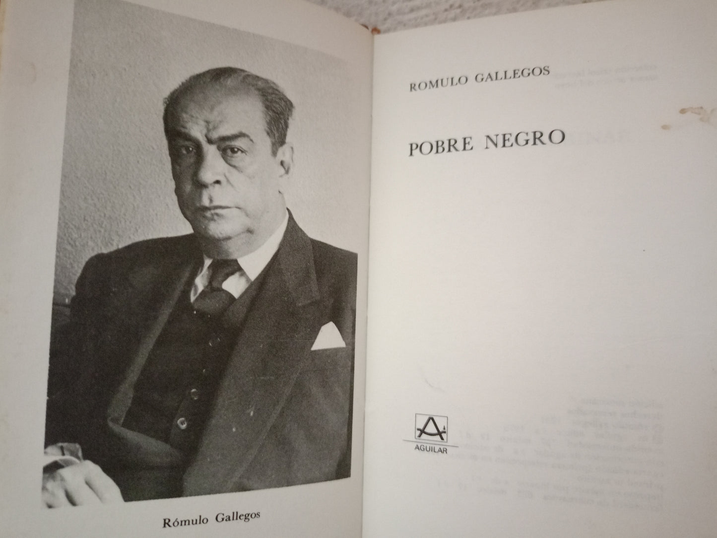 POBRE NEGRO ROMULO GALLEGOS USADO NOVELA LITERARIO 305