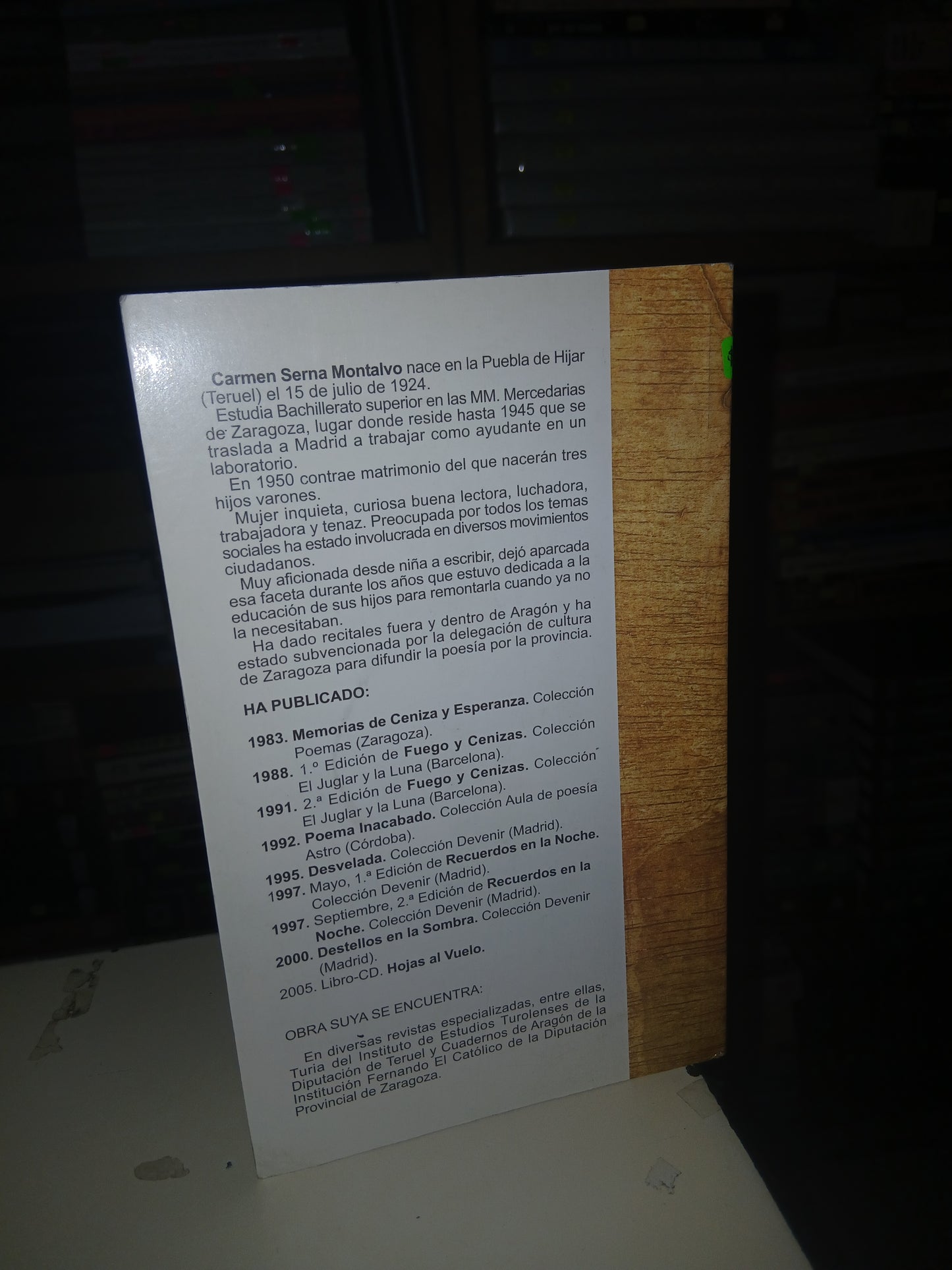 LOS ENIGMAS DEL TIEMPO POR CARMEN SERNA MONTALVO USADO POESÍA LITERARIO 207