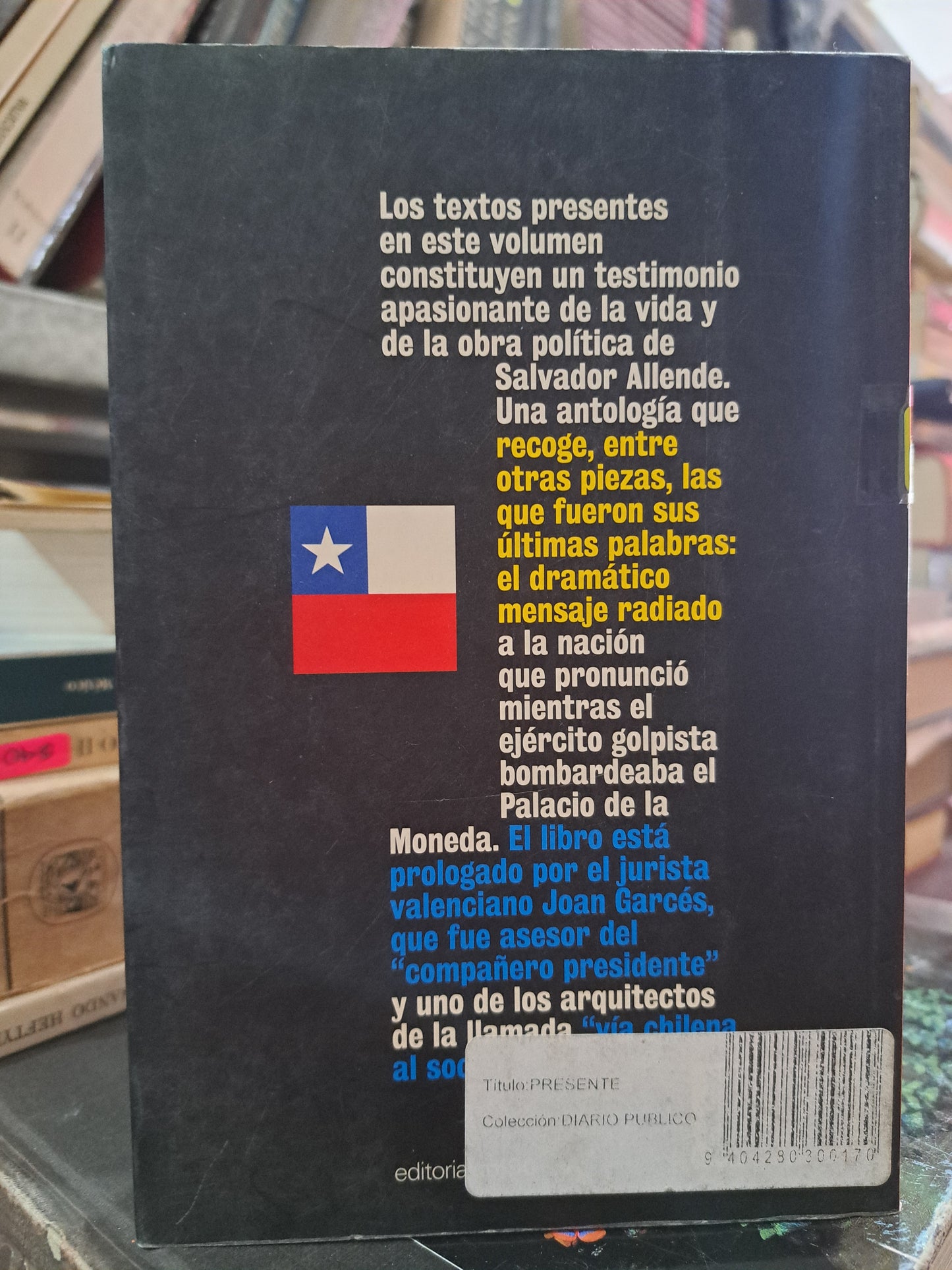 PRESENTE SALVADOR ALLENDE USADO HISTORIA LITERARIO 305
