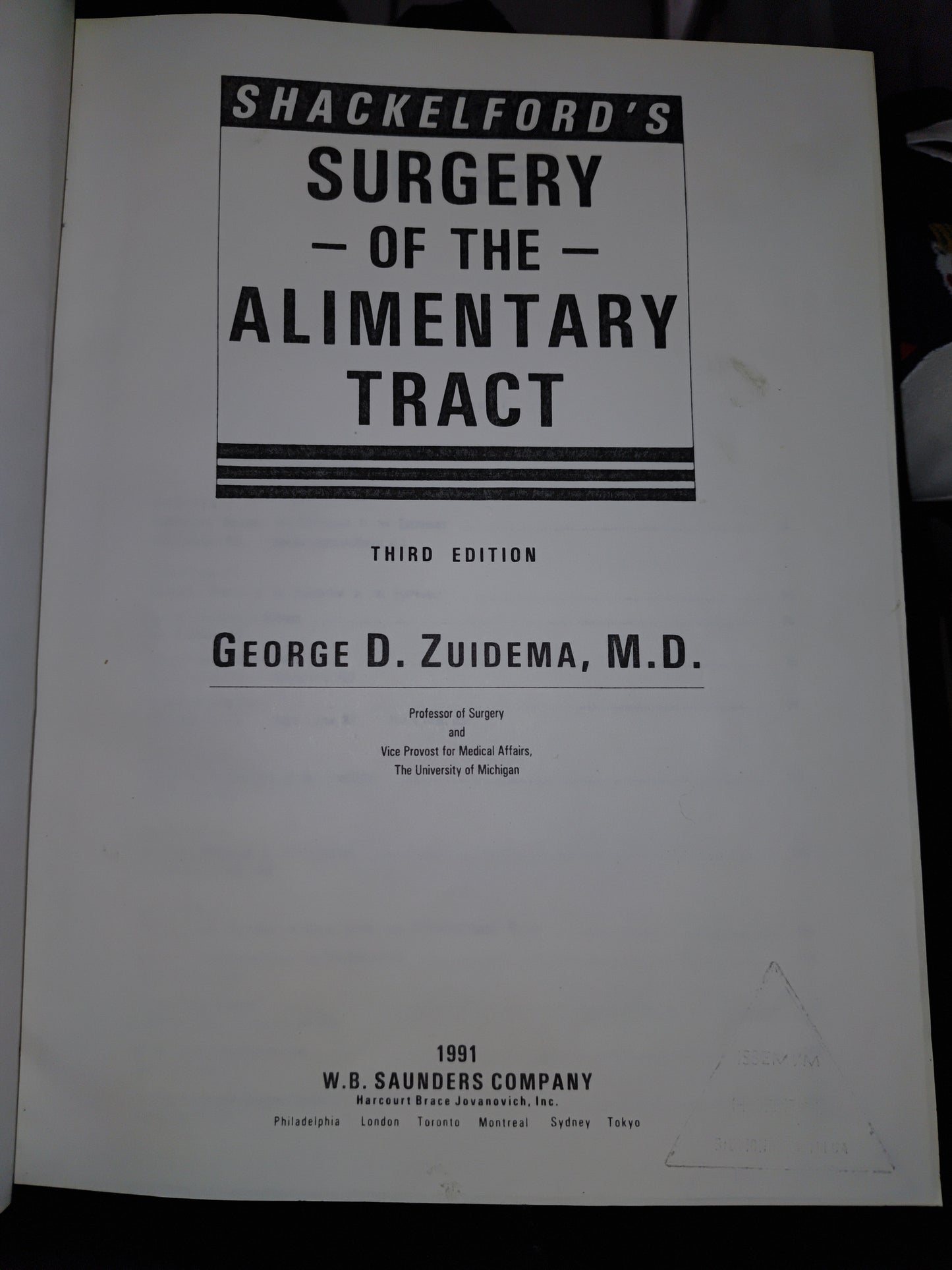 SURGERY OF THE ALIMENTARY TRACT TERCERA EDICION POR GEORGE D. ZUIDEMA USADO SALUD JUAREZ 515 3 TOMOS $120 C/U
