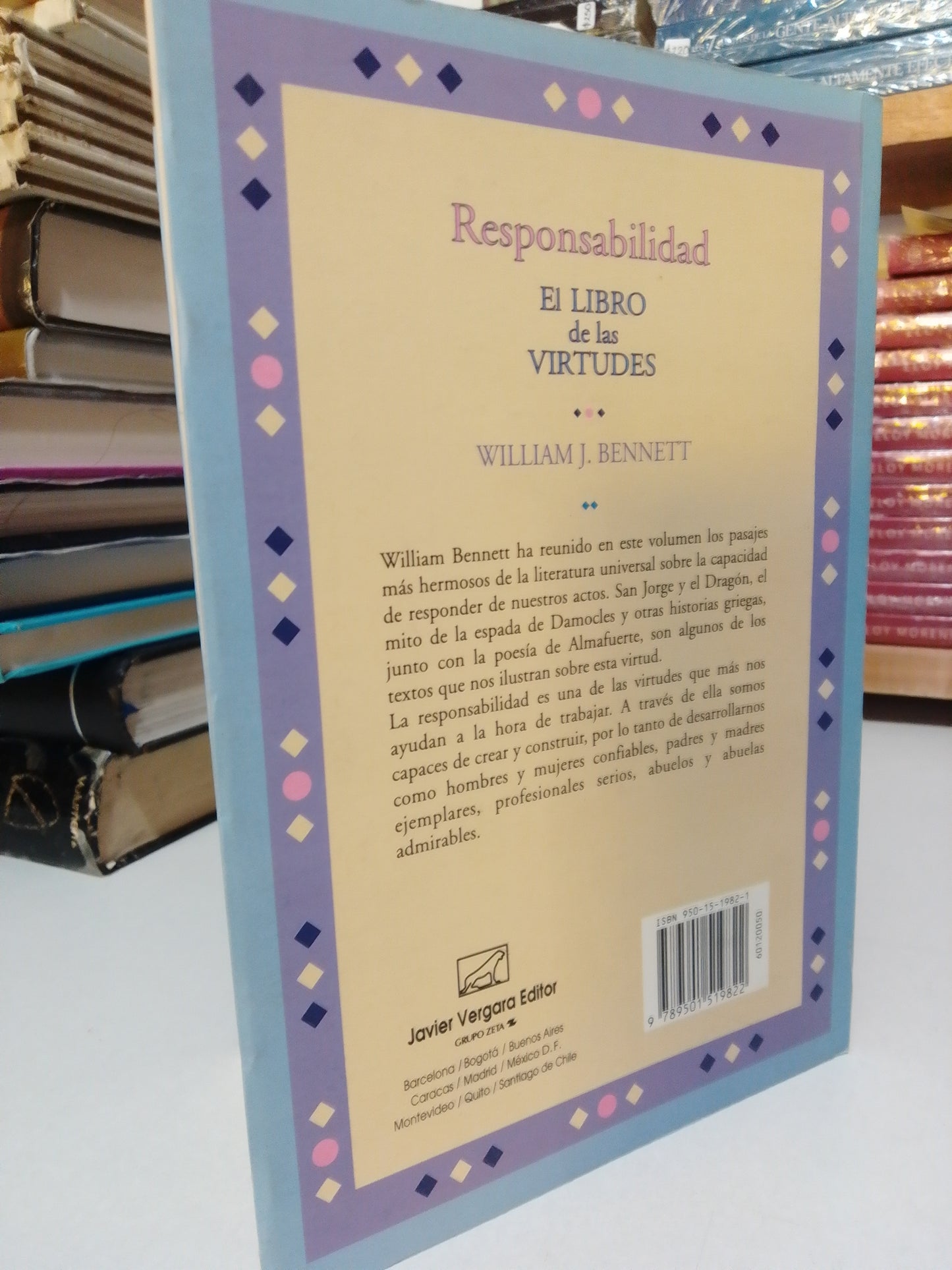 RESPONSABILIDAD EL LIBRO DE LAS VIRTUDES POR WILLIAM J.BENNETT USADO SUP.PERSONAL JUAREZ