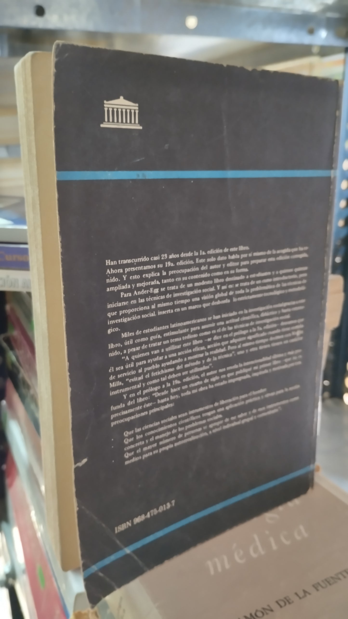 TECNICAS DE INVESTIGACIÓN SOCIAL POR EZEQUIEL ANDER LIBRO USADO EDUCACIÓN ALDAMA