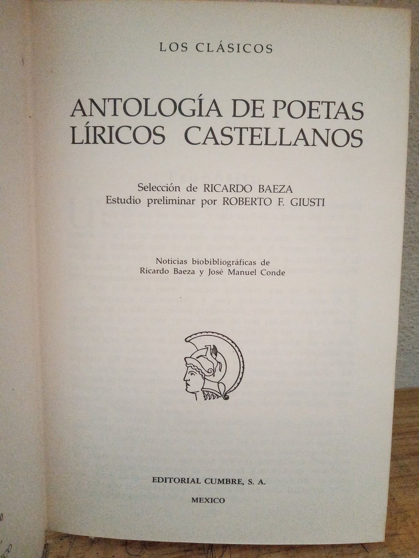 ANTOLOGIA DE POETAS LIRICOS CASTELLANOS LOS CLASICOS USADO NOVELA LITERARIO 305
